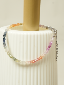 Natural Precious Multi-Colour Gemstone Beaded Bracelet