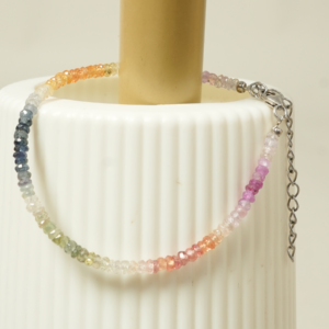 Natural Precious Multi-Colour Gemstone Beaded Bracelet
