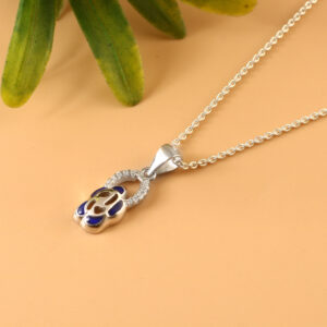 Silver Blue Evil Eye Pendant Necklace