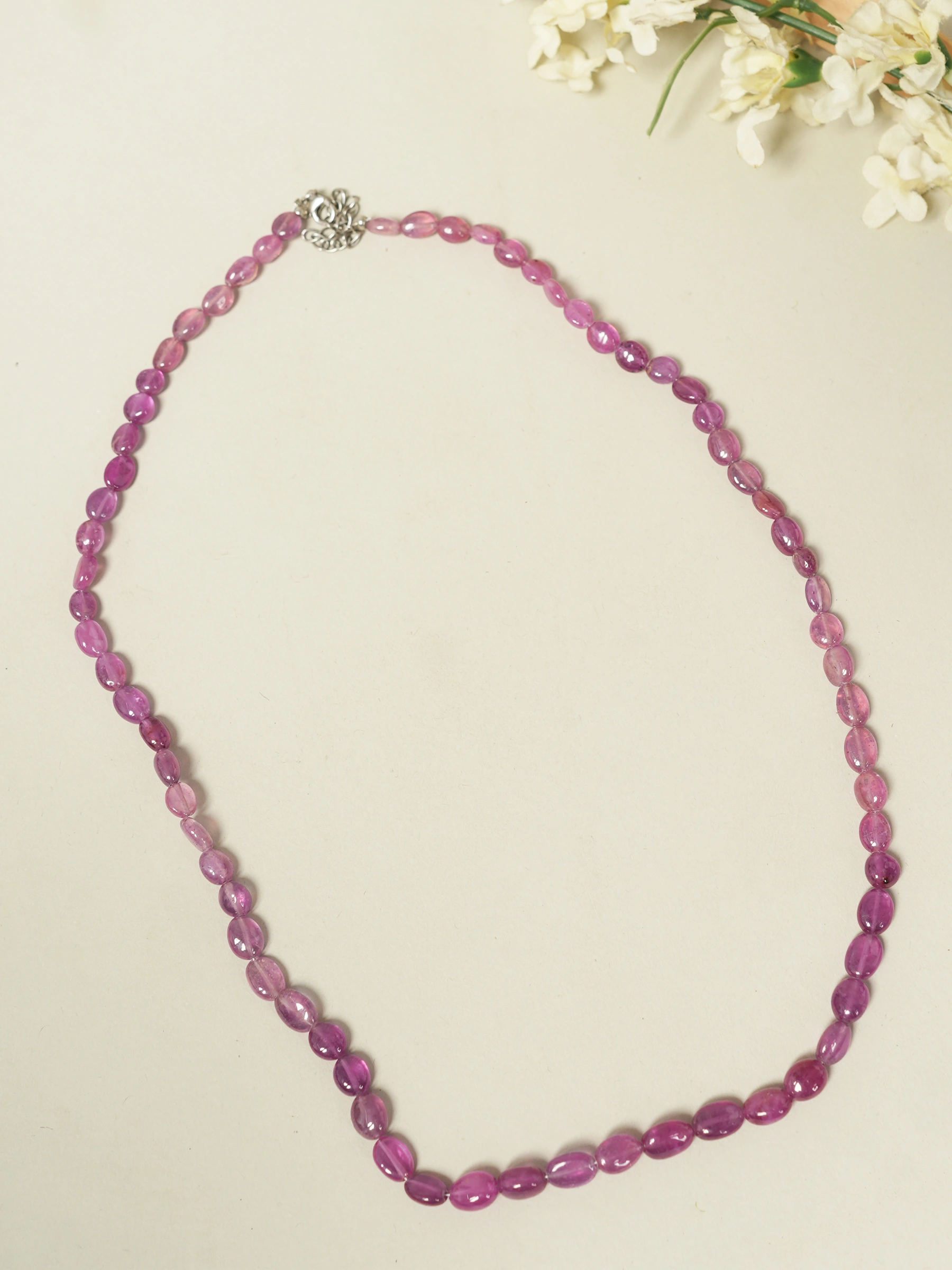 Beautiful Pink Ruby Beads Necklace