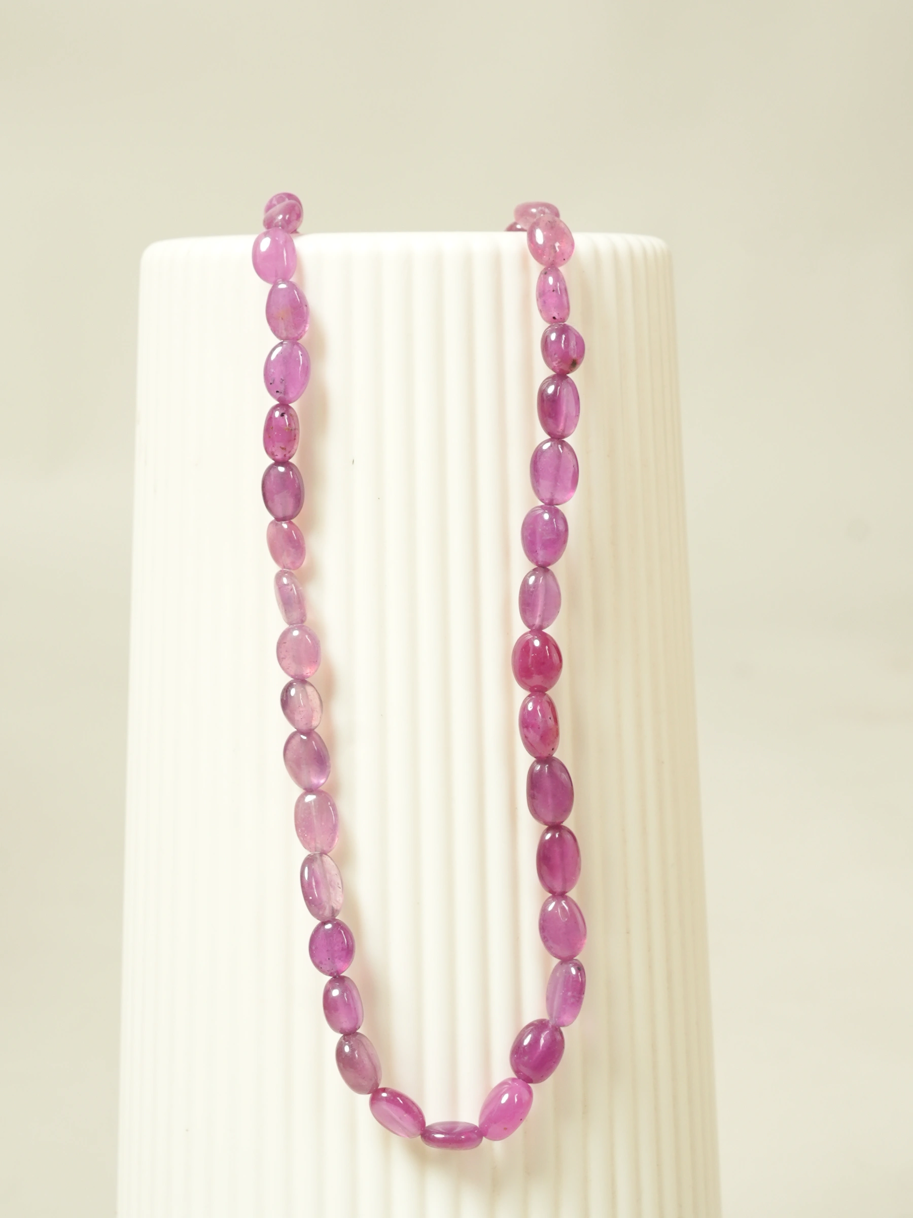 Beautiful Pink Ruby Nugget Beads Necklace