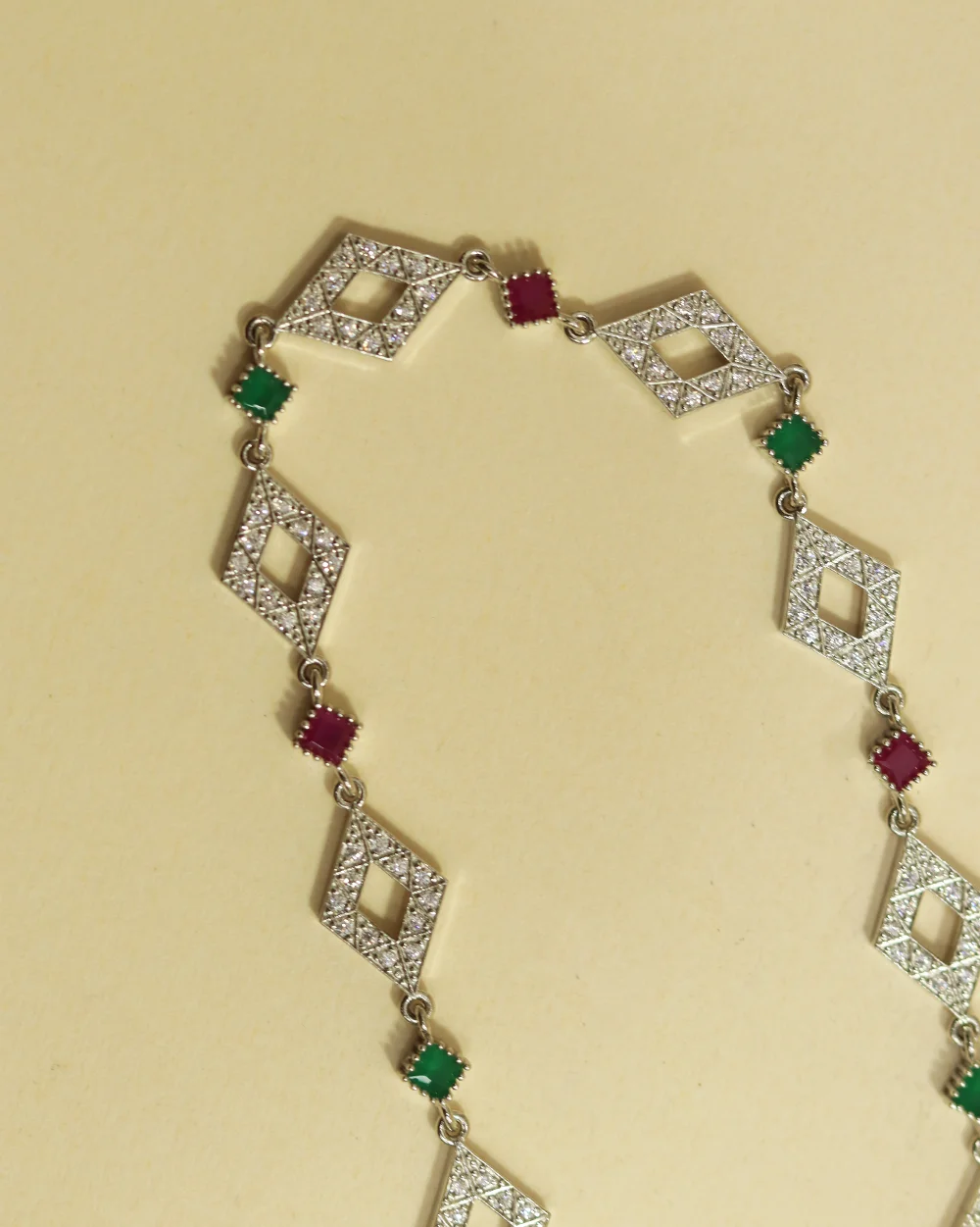 Designer Silver Anklet with Geometric Shapes