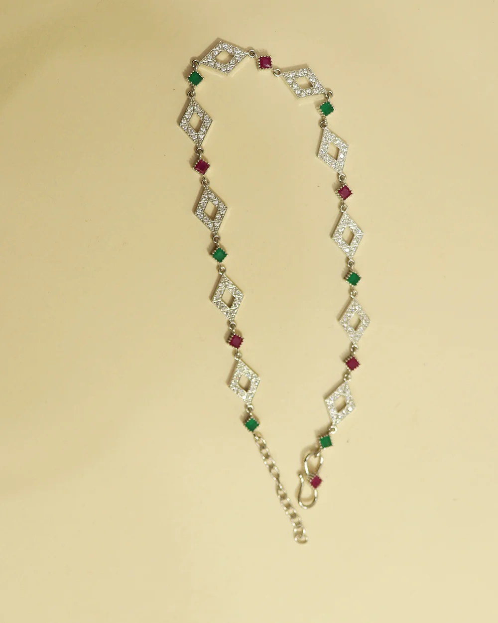 Diamond Shape Silver Anklet for Women