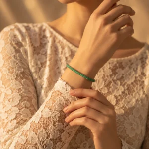 Emerald Faceted Beads Bracelet