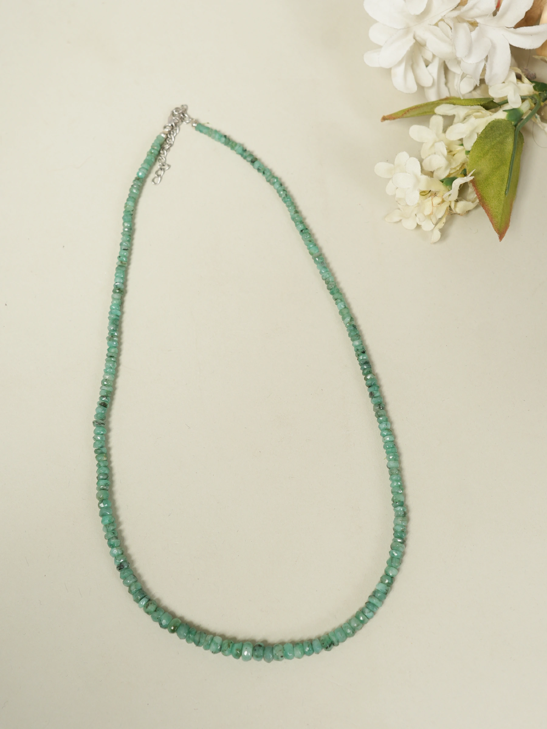 Emerald Faceted Beads Necklace