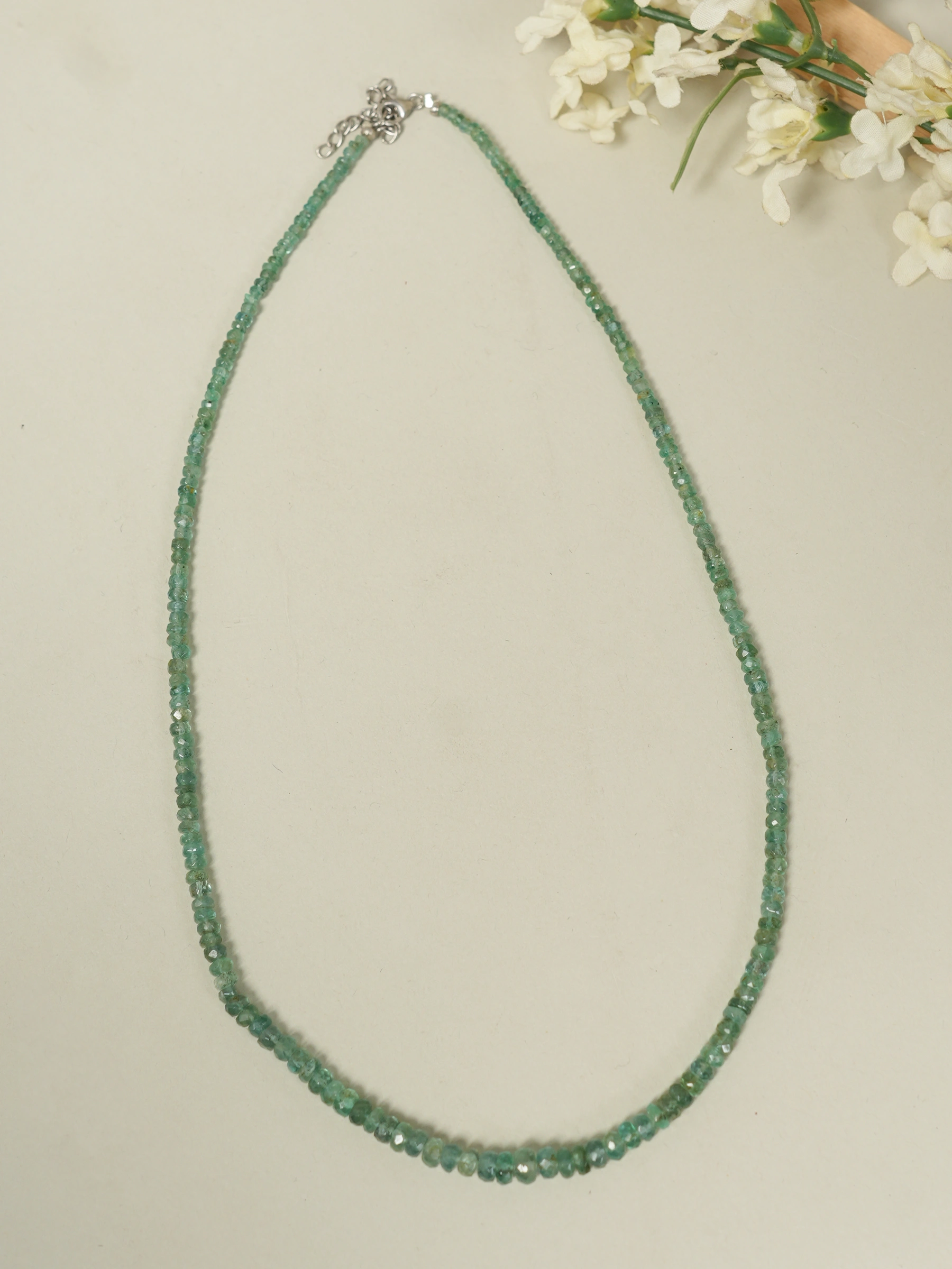 Emerald Faceted Beads Necklace