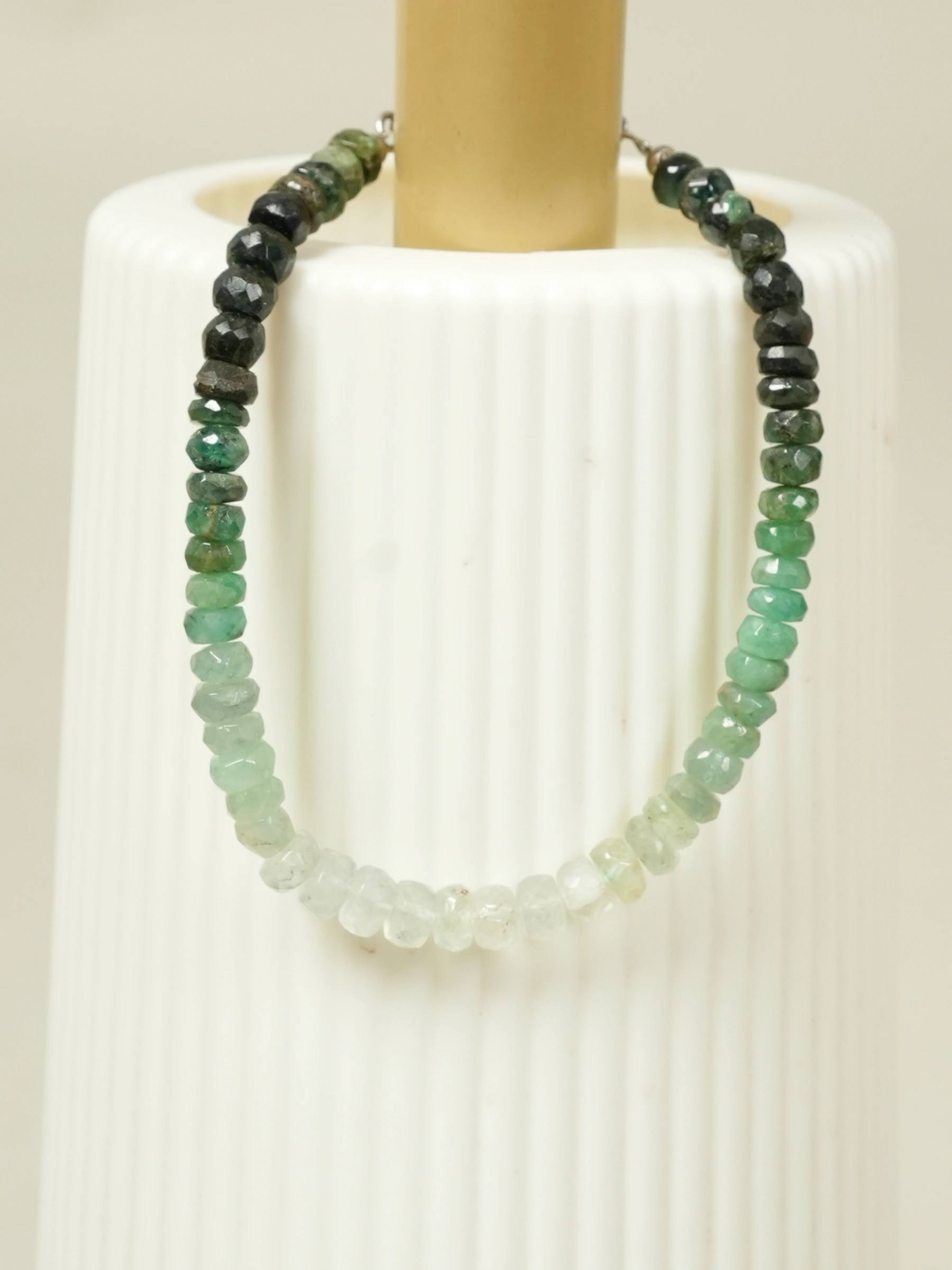 Emerald Ombre Shaded Emerald Gemstone Bracelet