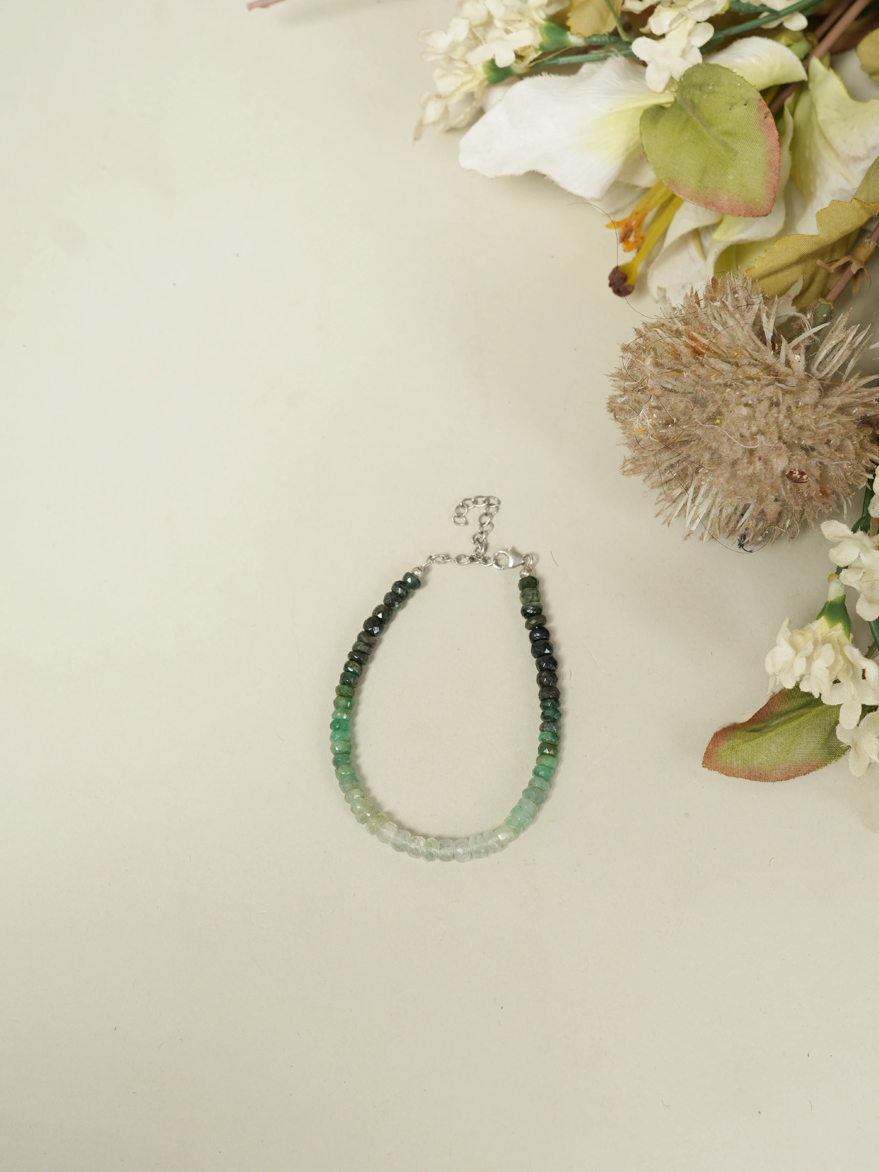 Emerald Ombre Shaded Gemstone Bracelet