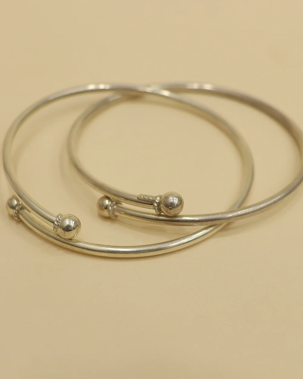 Minimalist sterling silver kada bangle for women