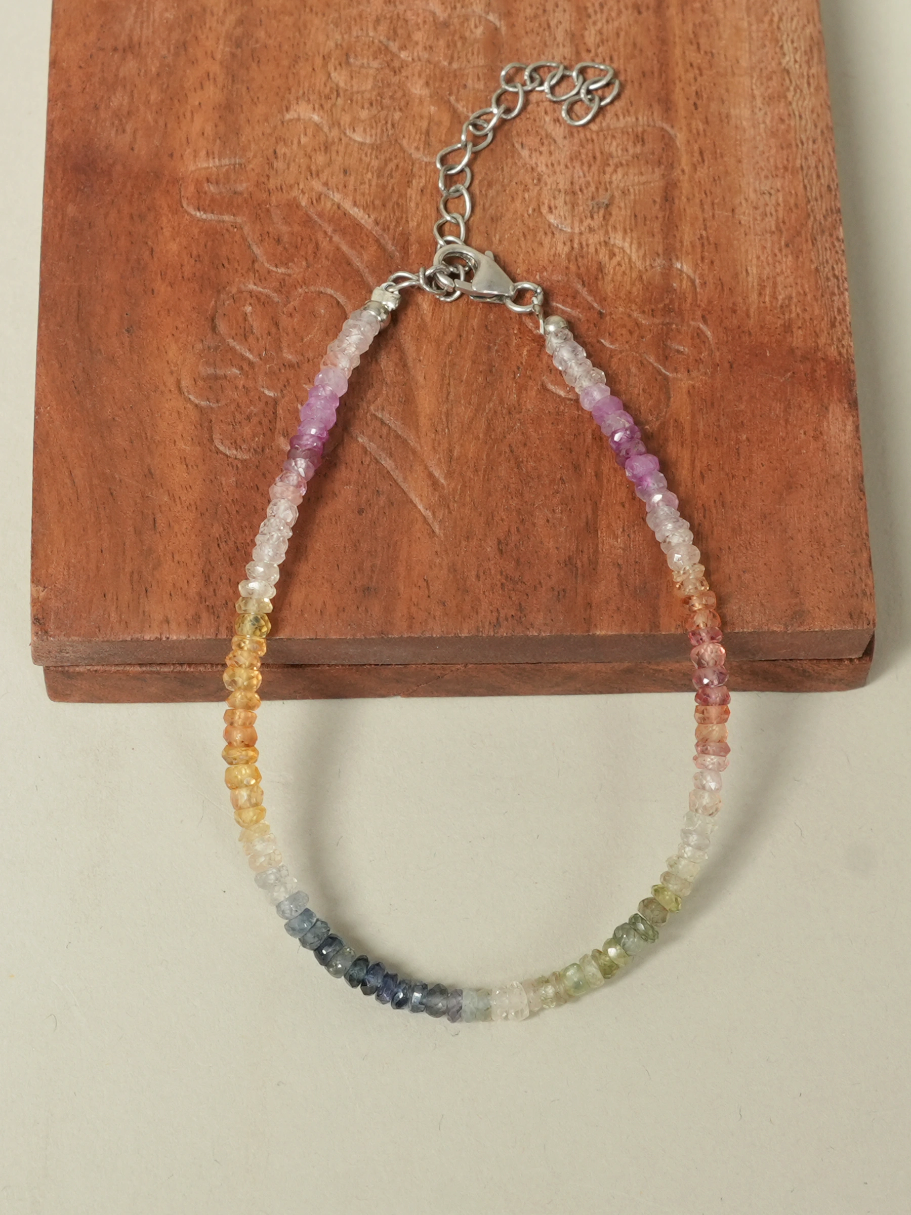 Multi Sapphire Beaded Stone Bracelet