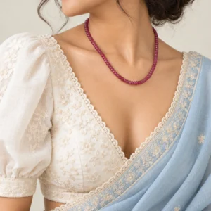Natrual Ruby Rondelle Beaded Necklace