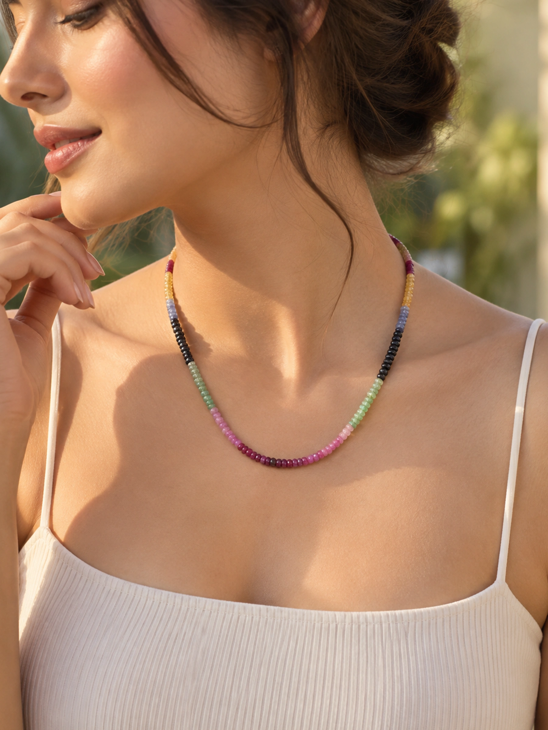 Natural Multi Beaded Necklace