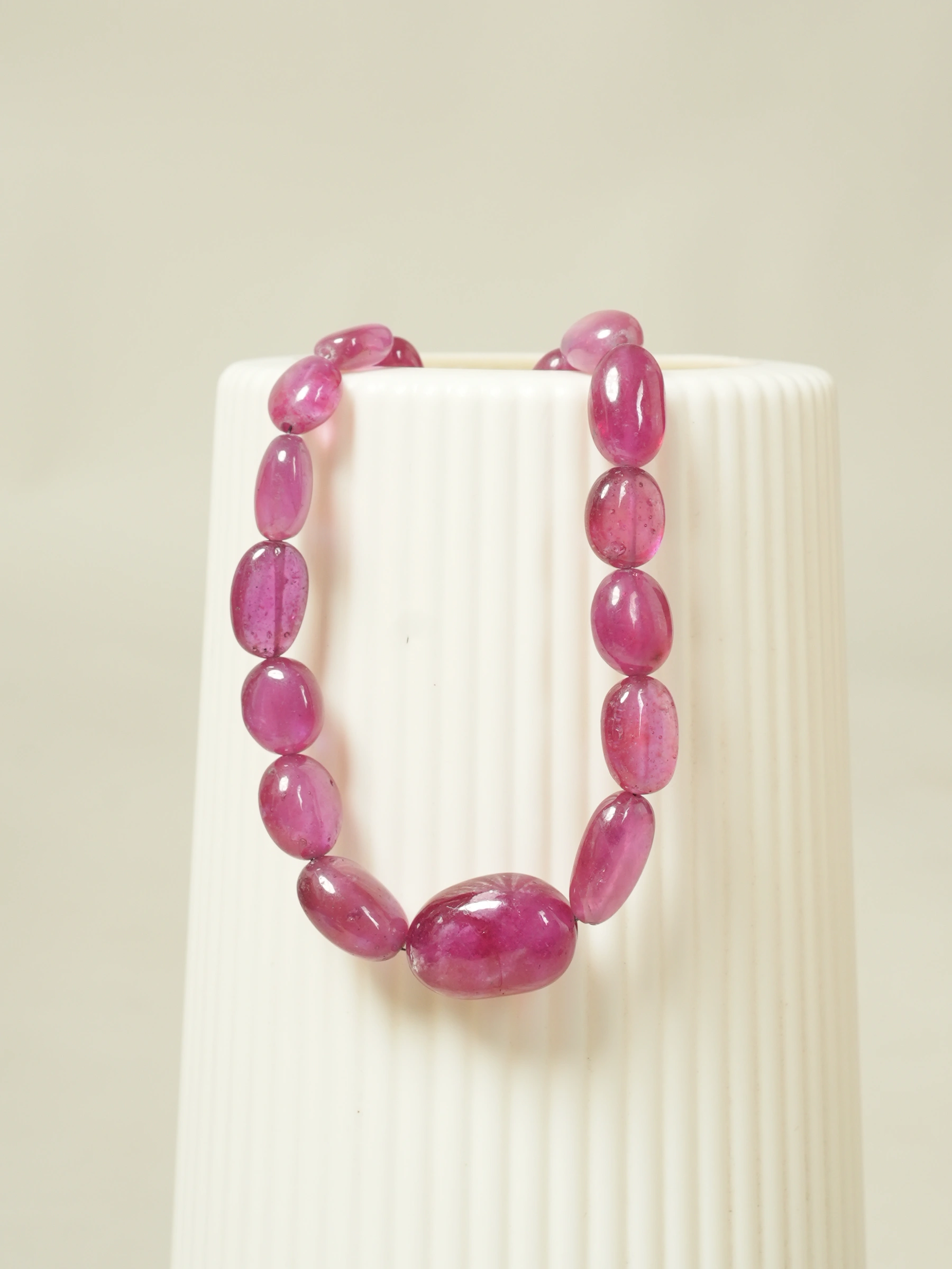 Natural Ruby Beads Necklace