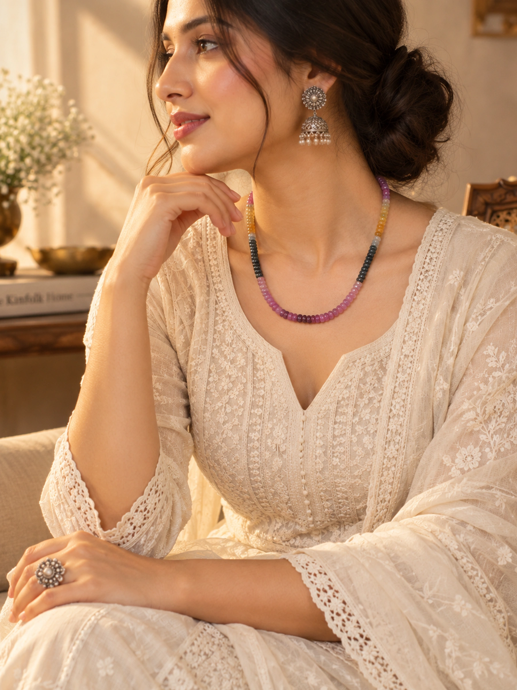 Precious Sapphire Beads Necklace