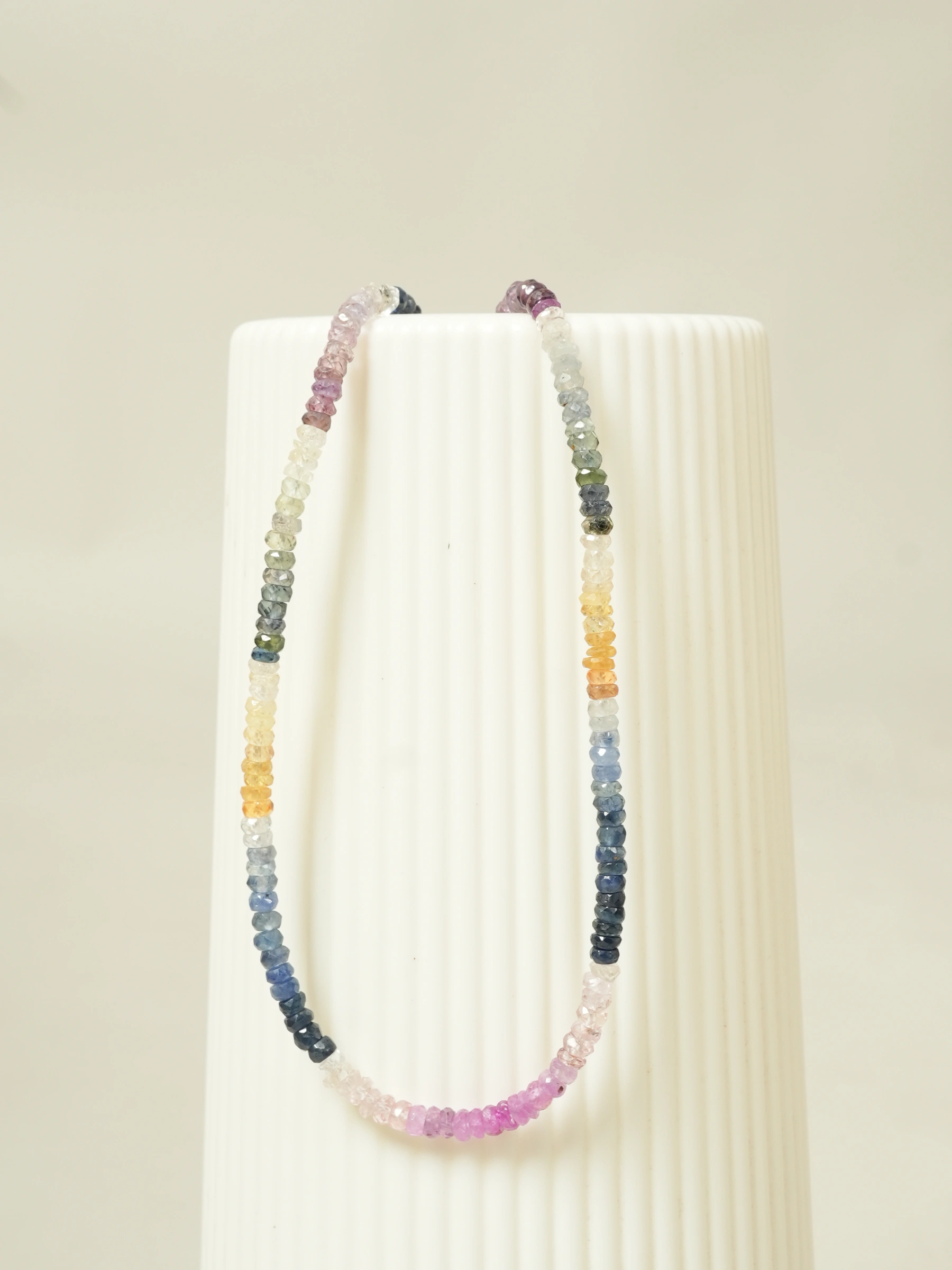 Rainbow Sapphire and Tourmaline beads Necklace
