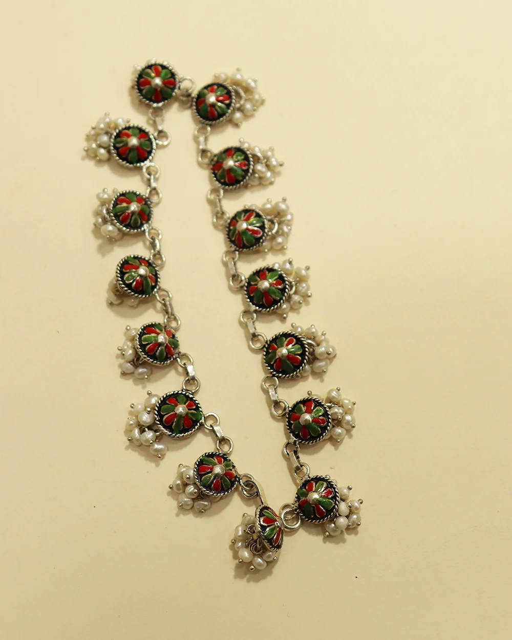 Silver Floral Anklet
