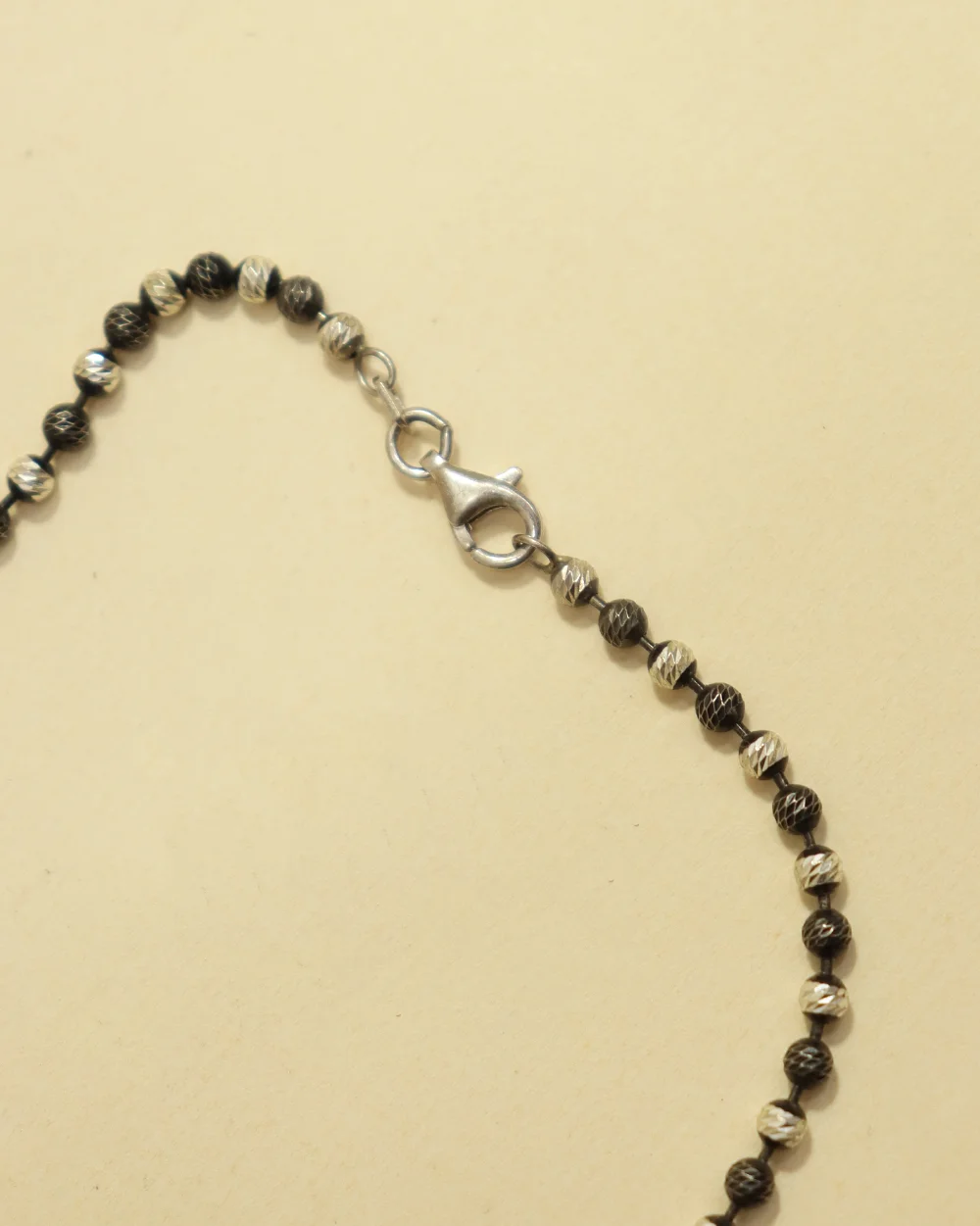 beaded silver anklet