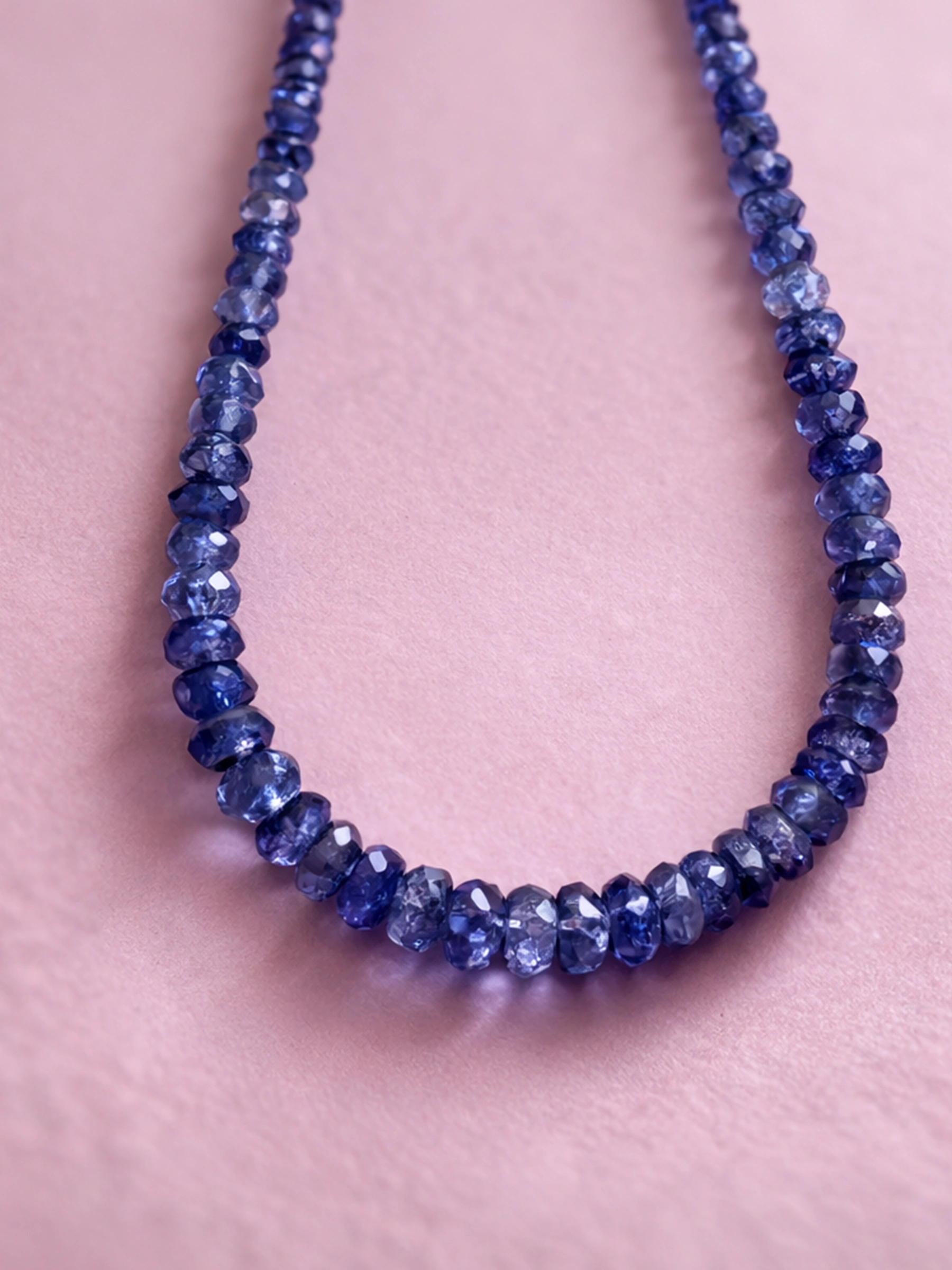 royal blue faceted gemstone necklace