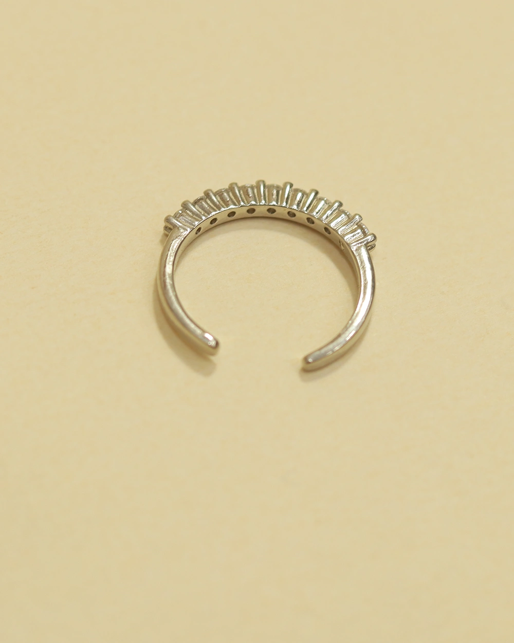 925 Silver Baguette Cut Designer Ring