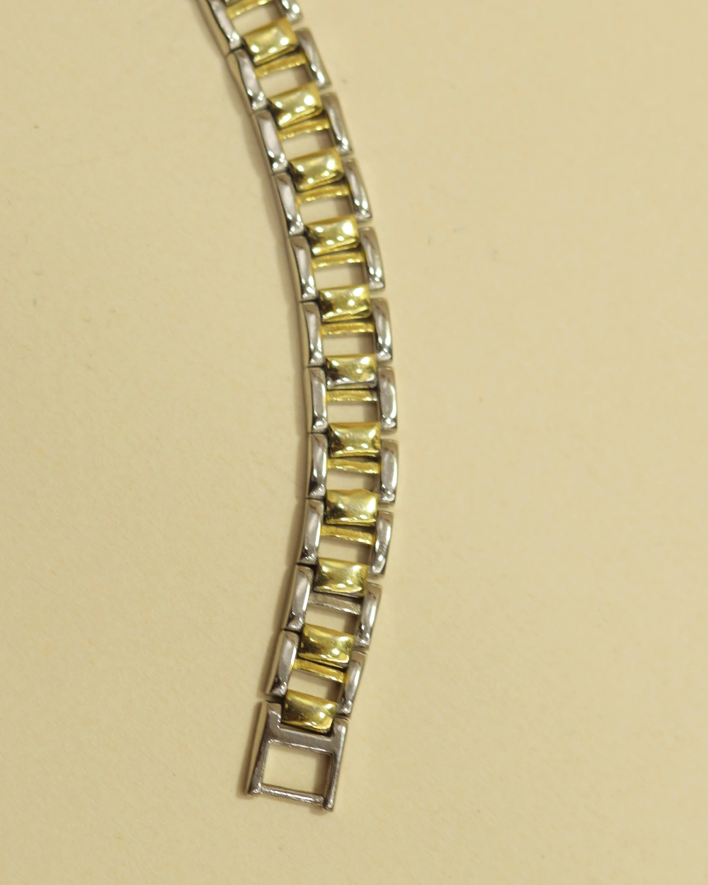 925 Silver Bracelet with Gold-Tone Accents