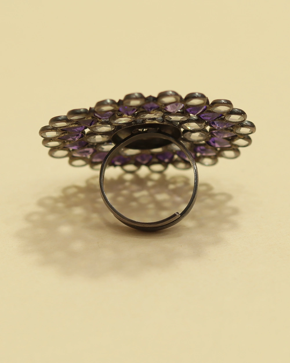 925 Silver Floral Gemstone Cocktail Ring