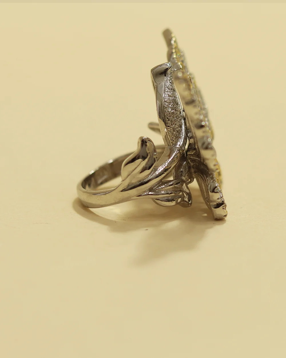 925 Silver Sparkling Butterfly Statement Ring