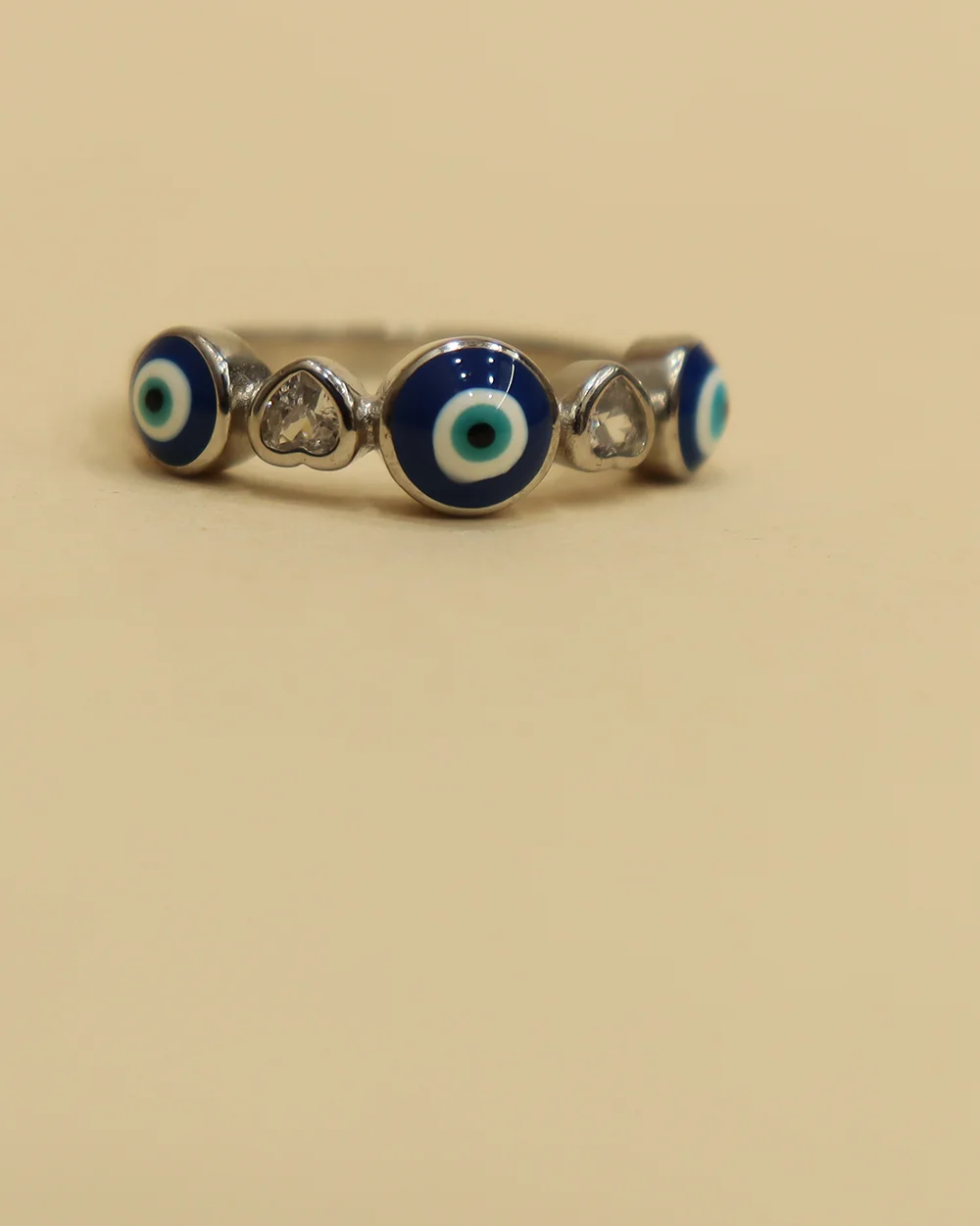 925 Silver Triple Evil Eye Ring