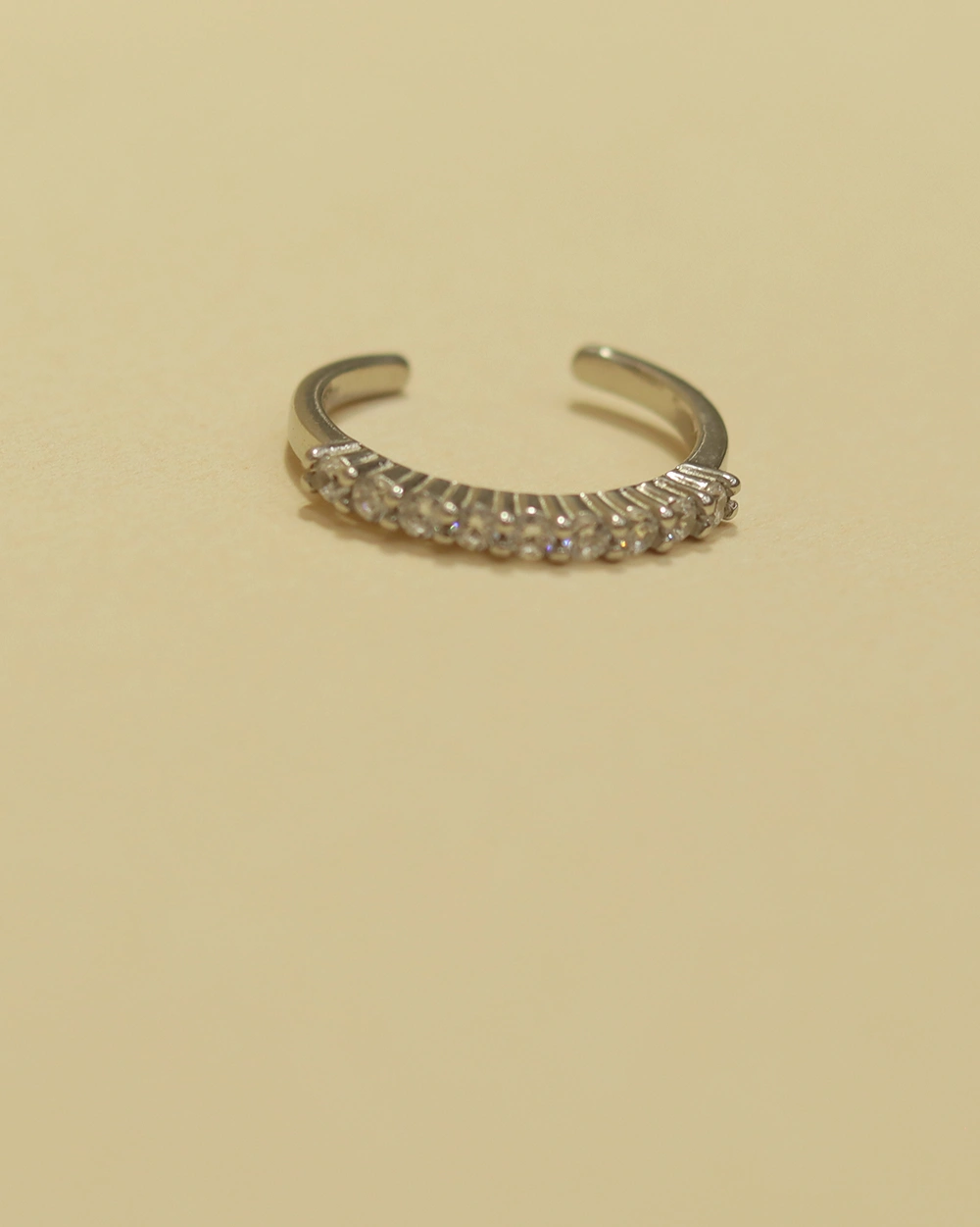 925 Sterling Silver Adjustable Baguette Ring