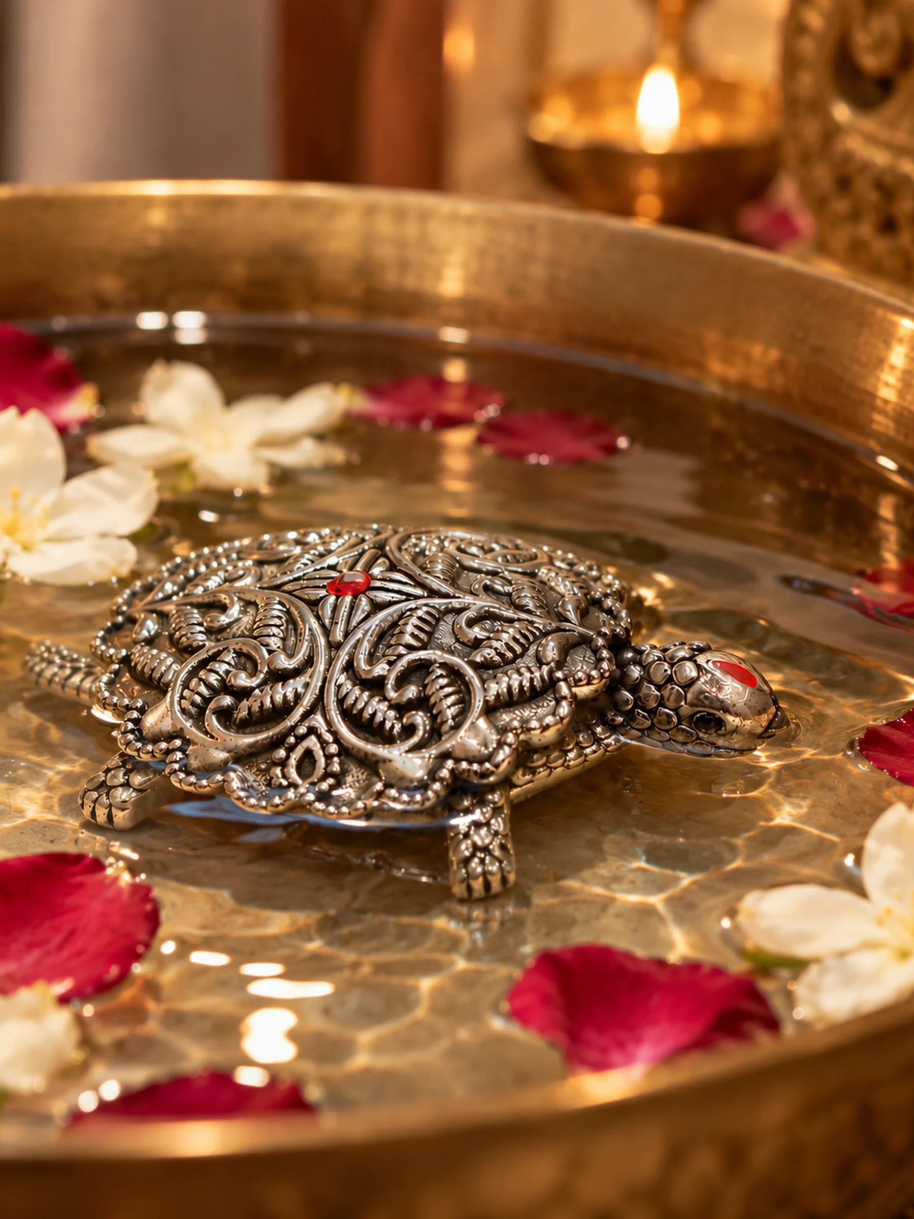 925 Sterling Silver Antique Turtle Showpiece