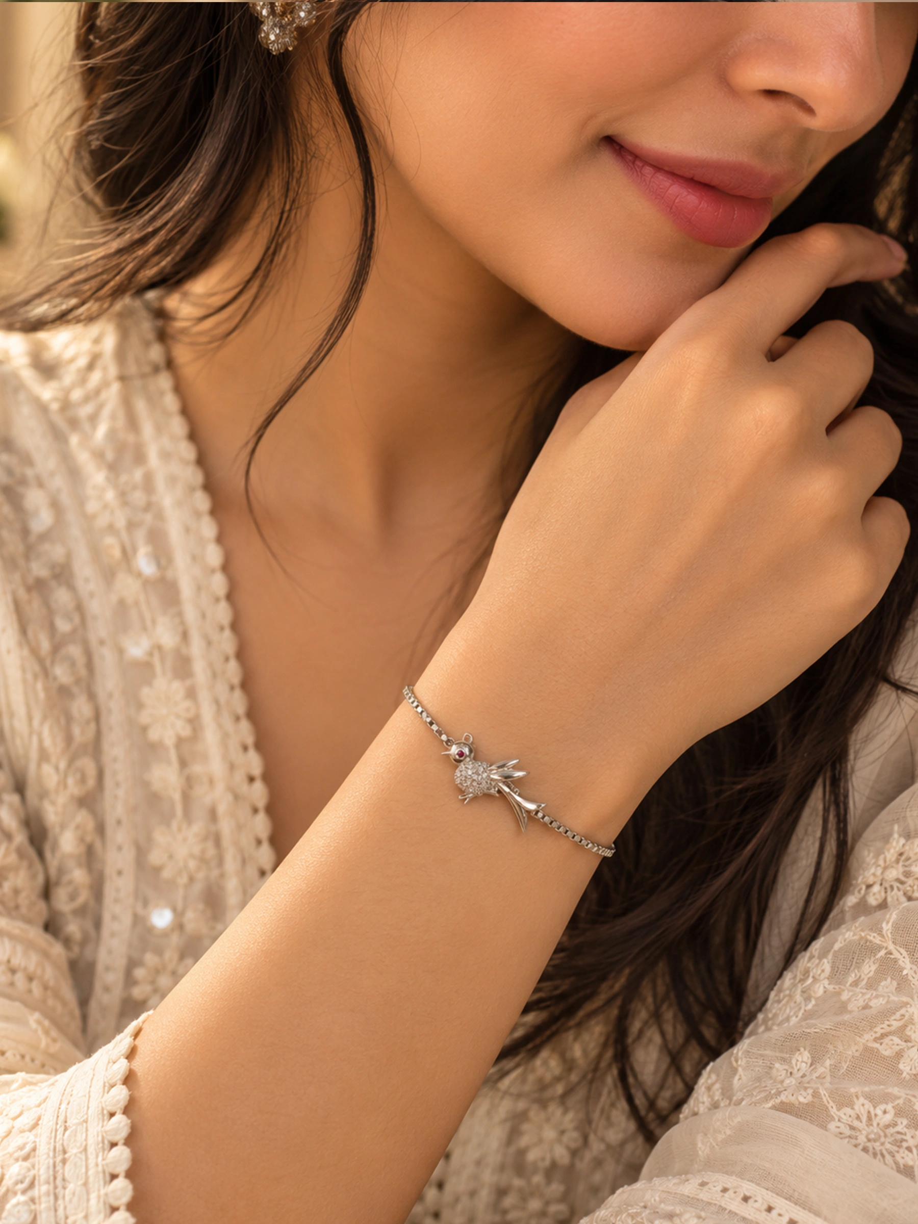 925 Sterling Silver Bird Charm Bracelet