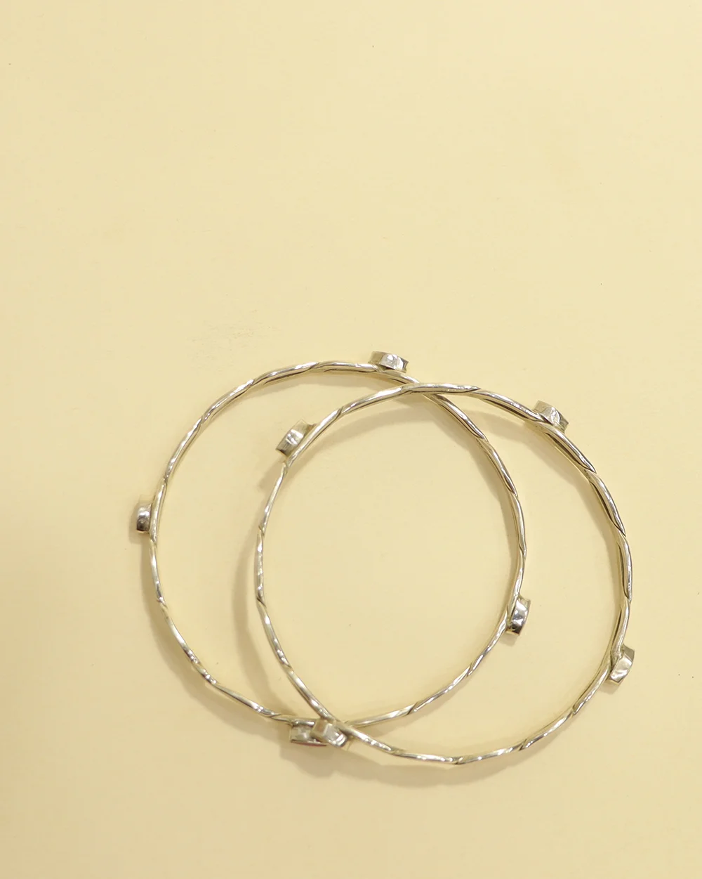 925 Sterling Silver Infinity-Linked Bangles Set of 2