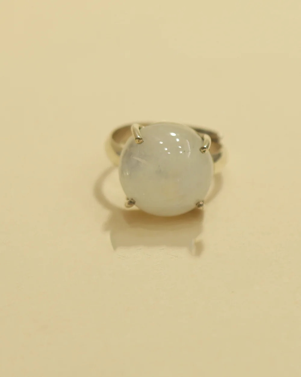 Adjustable 925 Silver White Stone Ring