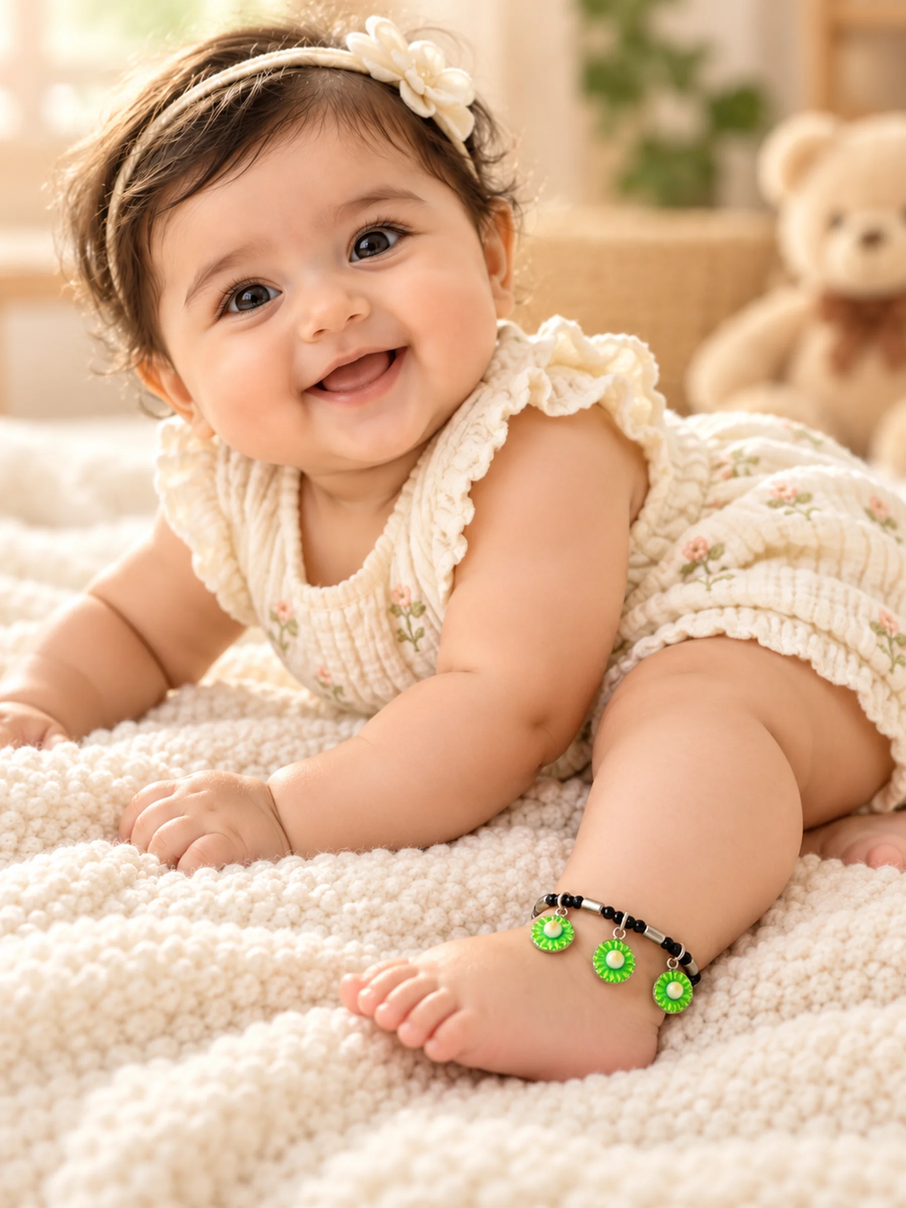 Black Beads Nazar Battu Bracelet for Kids