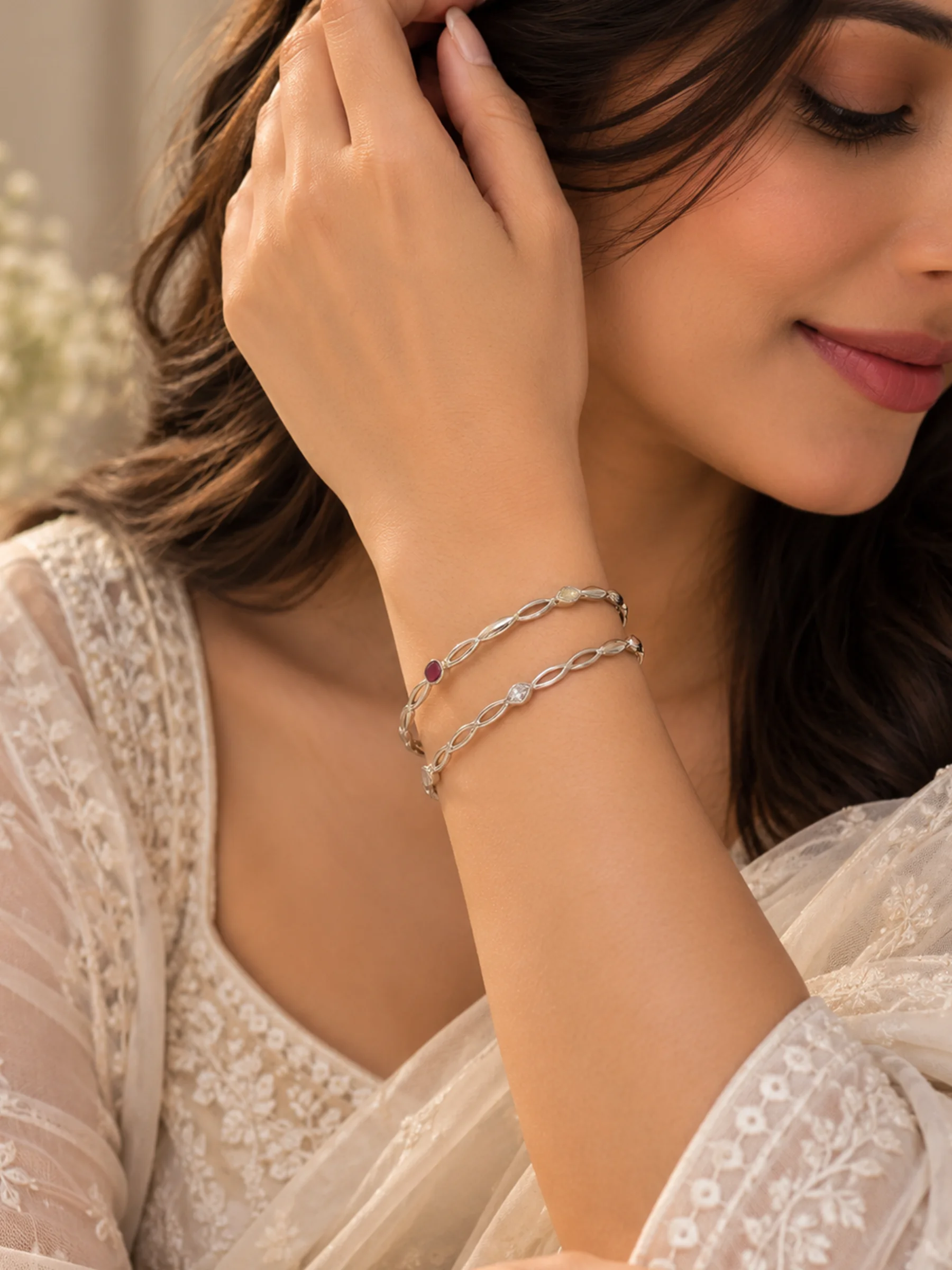 - Daily Wear Sterling Silver Bangles for Women