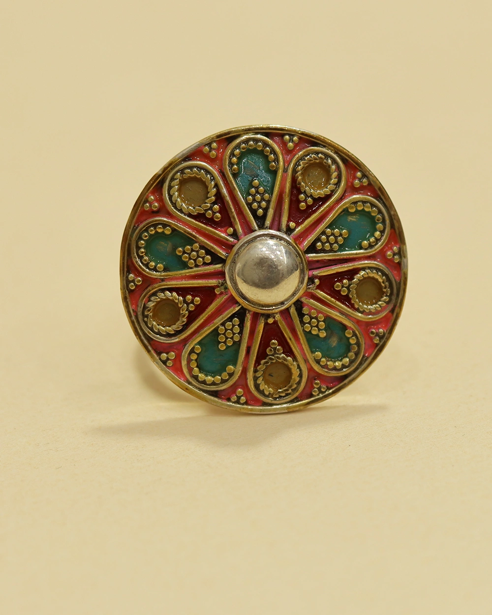 Floral Statement Silver Ring for Women