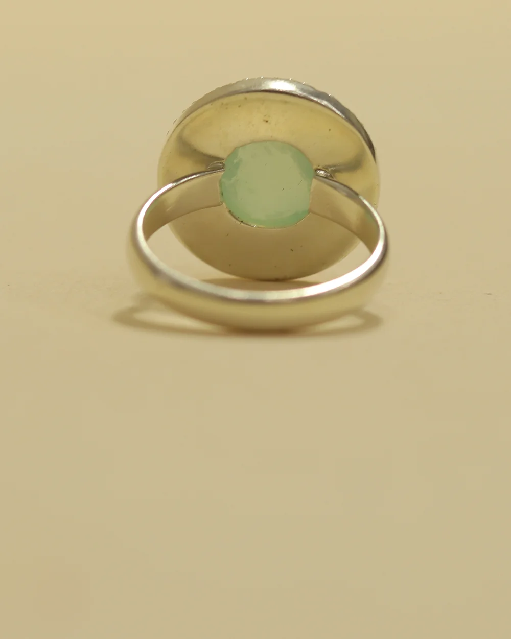 Green Center Stone Designer Ring in 925 Silver