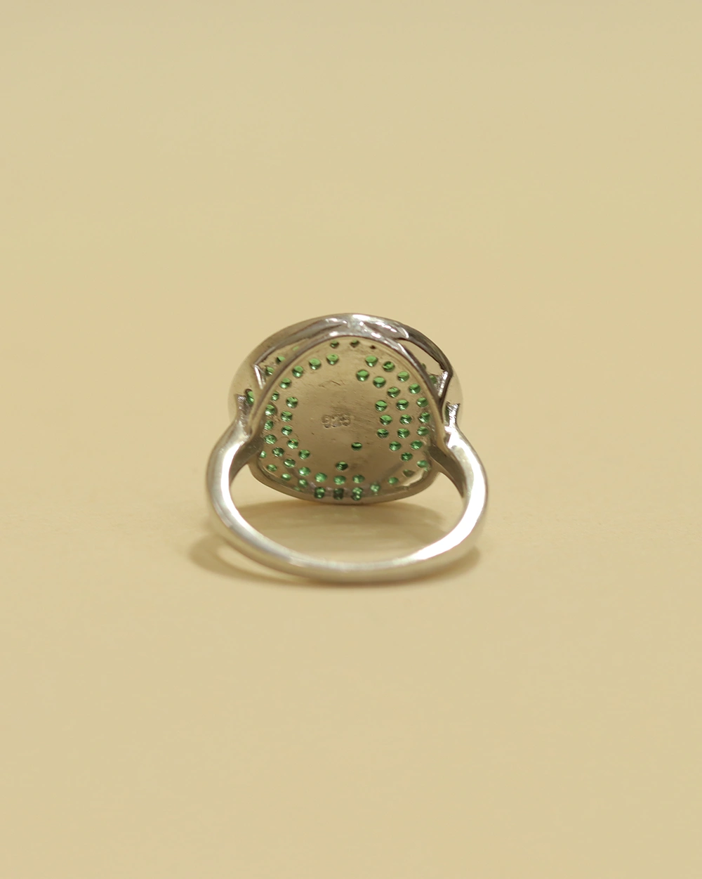 Green Gemstone Peacock Cocktail Ring