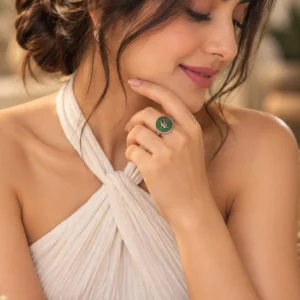 Green Gemstone Peacock Cocktail Ring