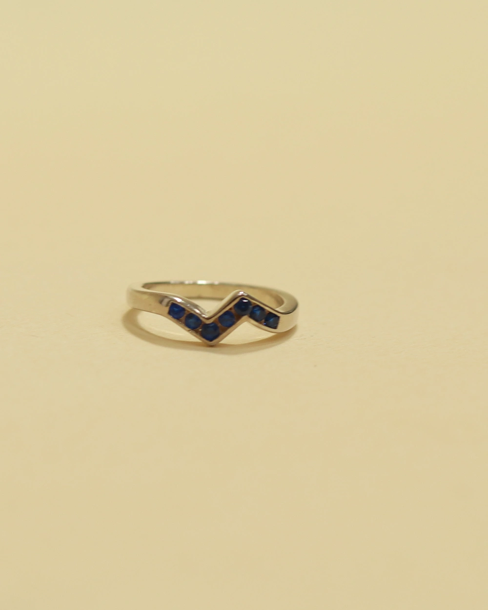 Handcrafted blue stone wave design sterling silver ring by Nishas Gems