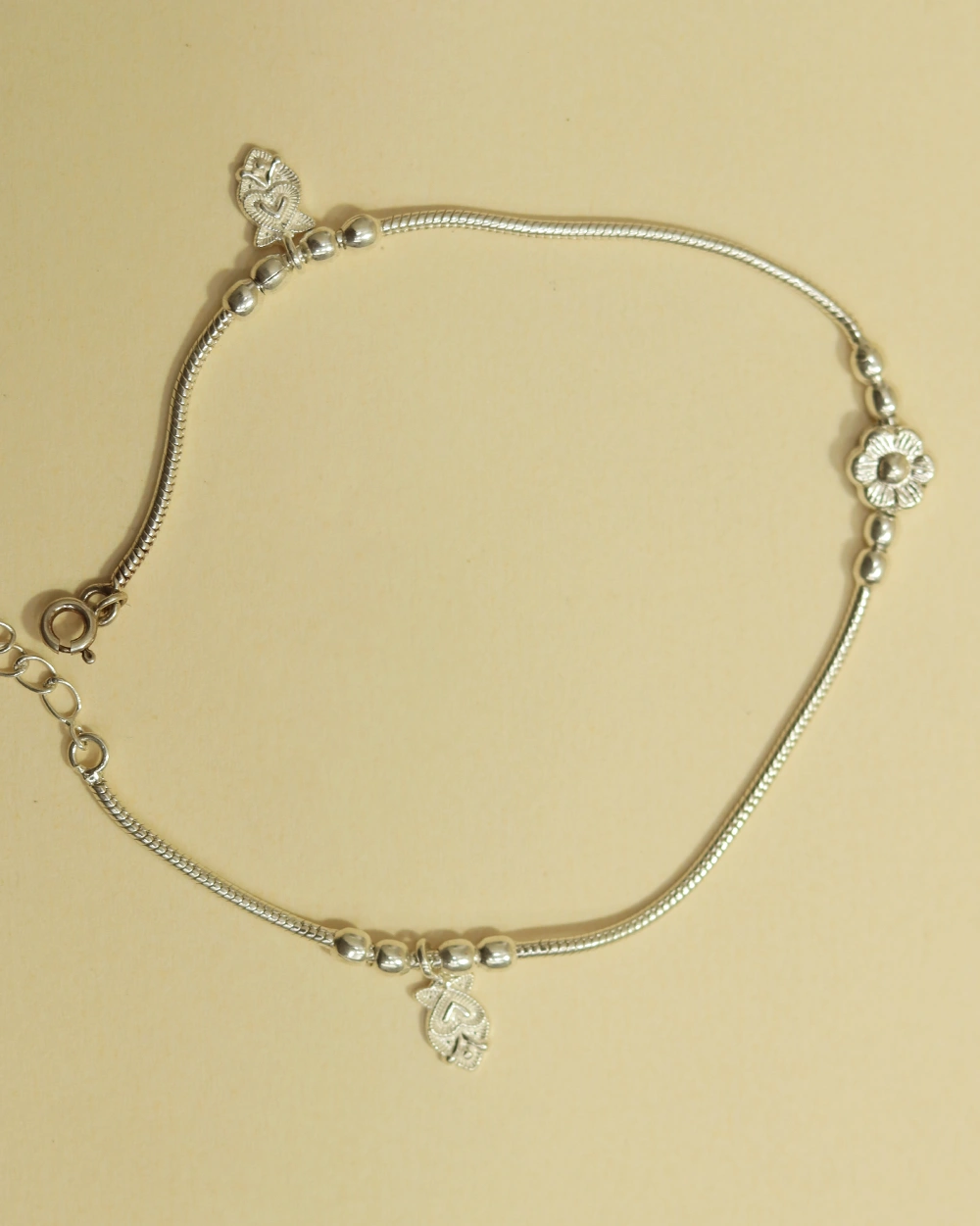 - Minimal Silver Charm Bracelet for Women
