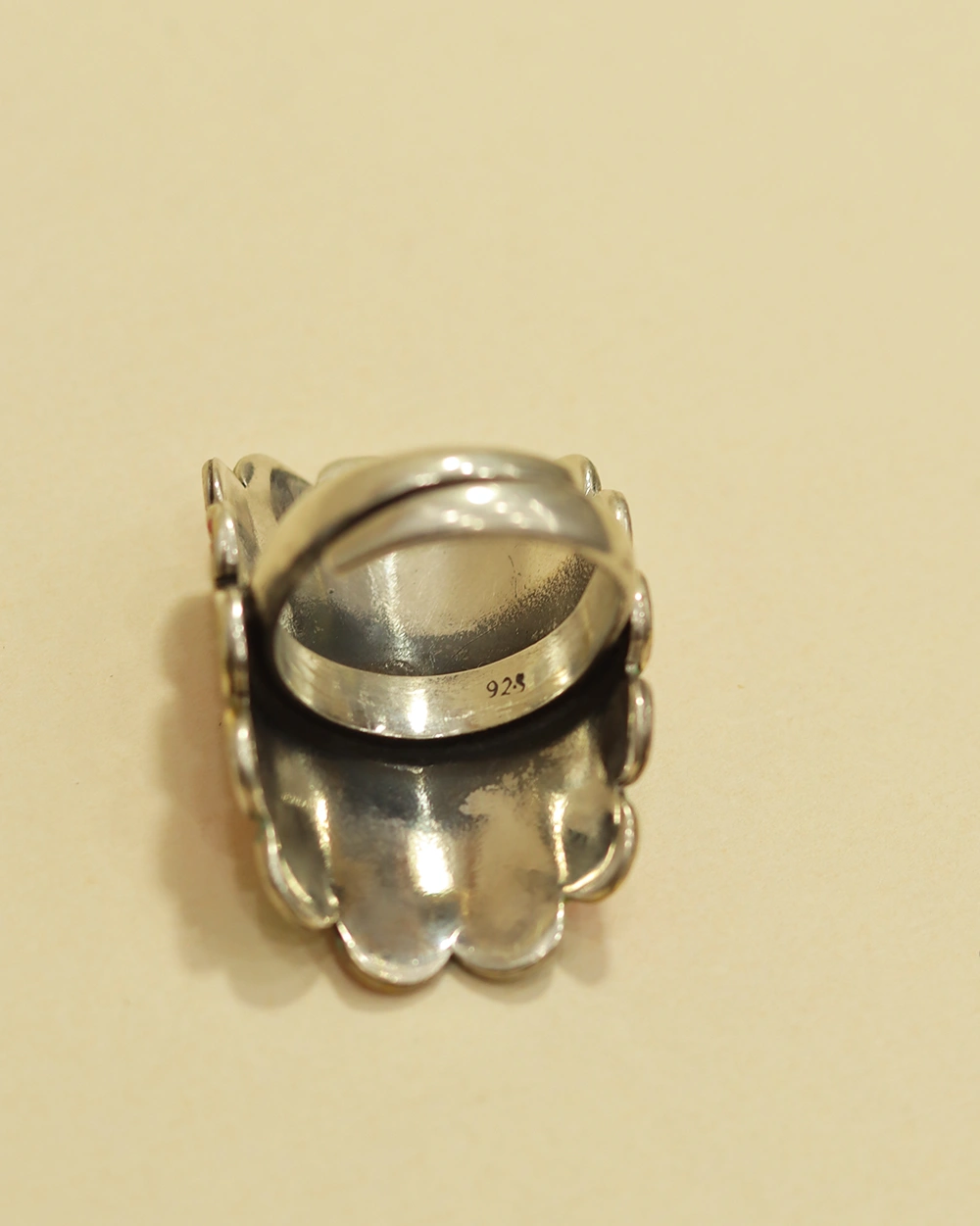Multicolor Statement Floral Ring in 925 Silver