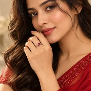 Red Heart Gemstone Ring for Women