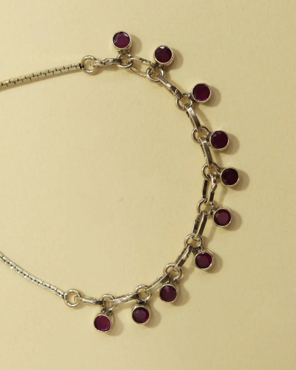 Ruby Drop Silver Bracelet for Women