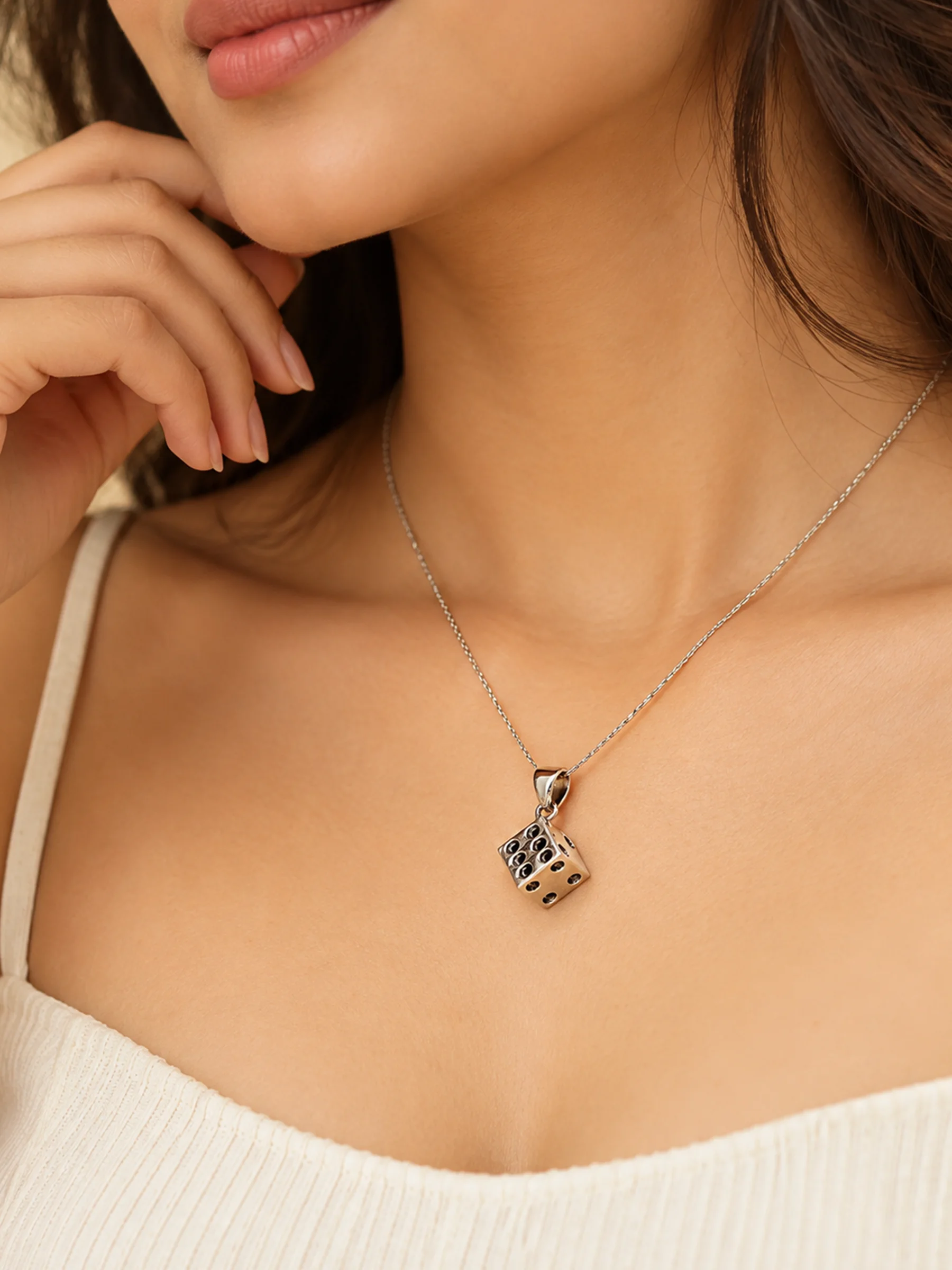- Silver Dice Pendant for Everyday Wear