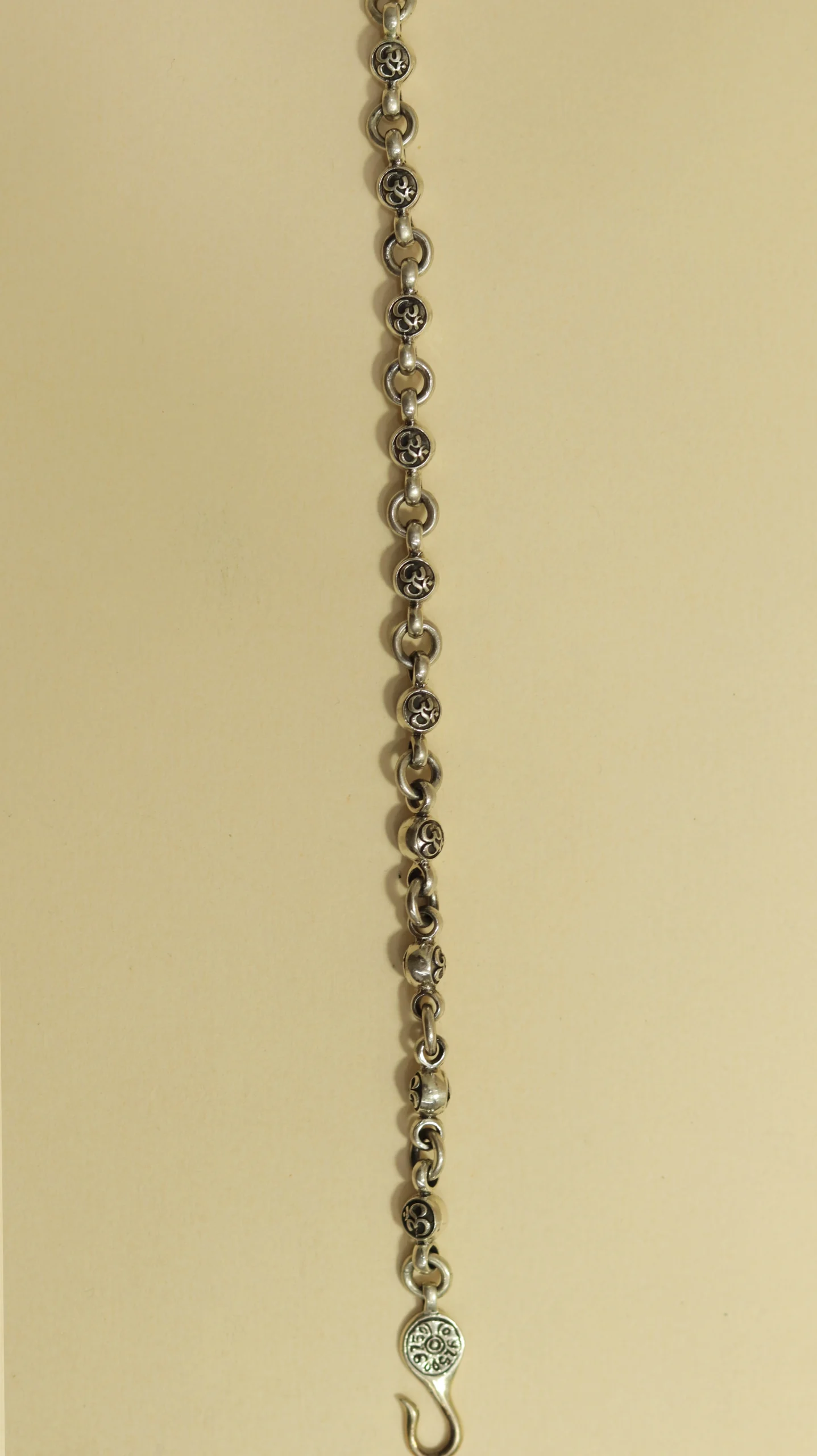 925 Sterling Silver Om (ॐ) Chain Bracelet - Image 3