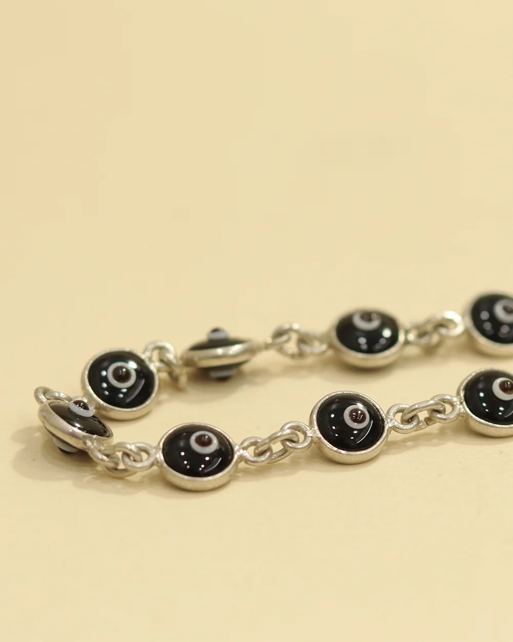 Sterling Silver Black Nazar Bracelet