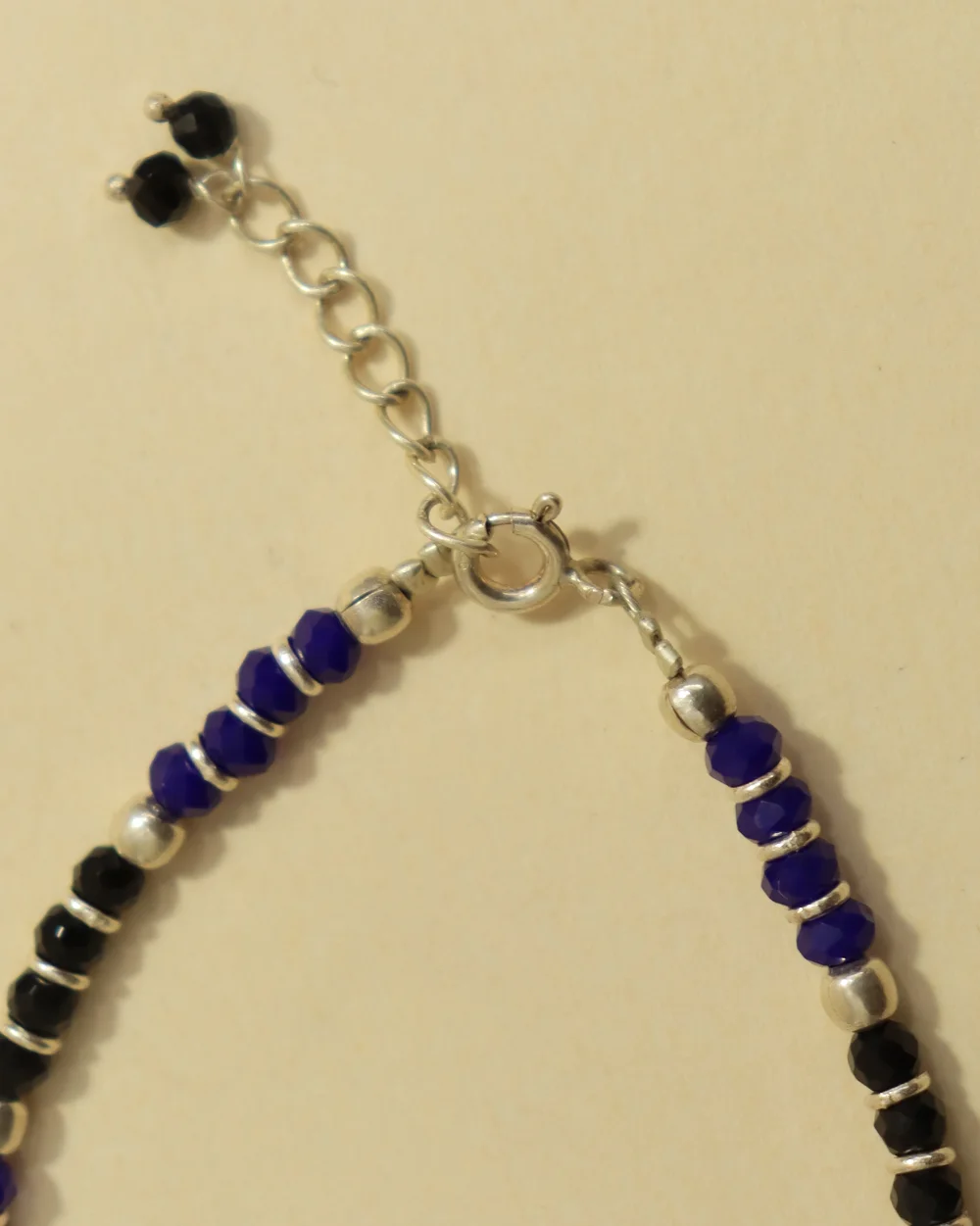 Sterling Silver Black and Blue Kids Nazar Bracelet