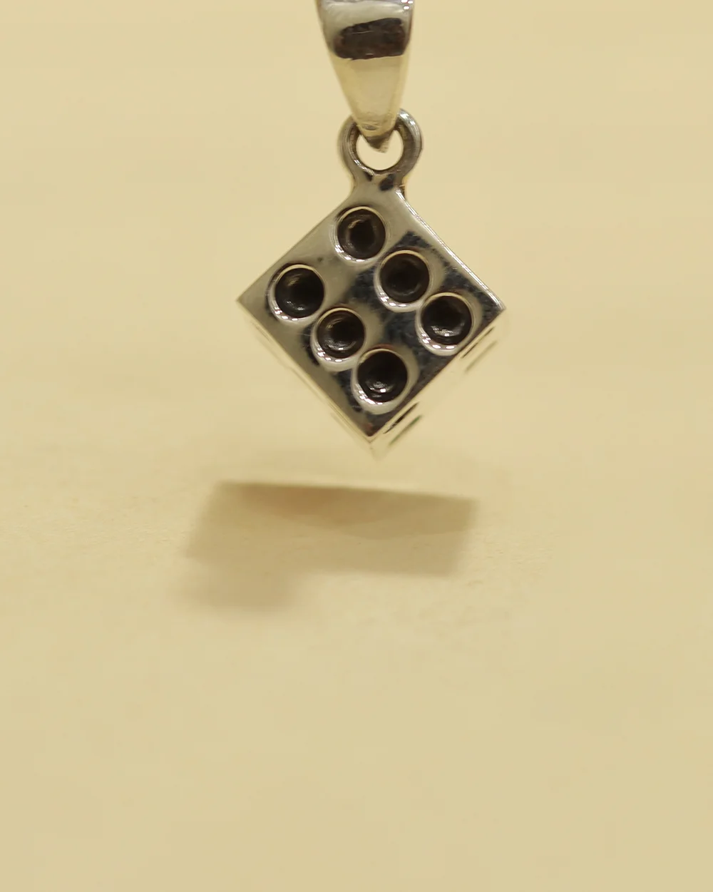 Sterling Silver Cube Dice Pendant