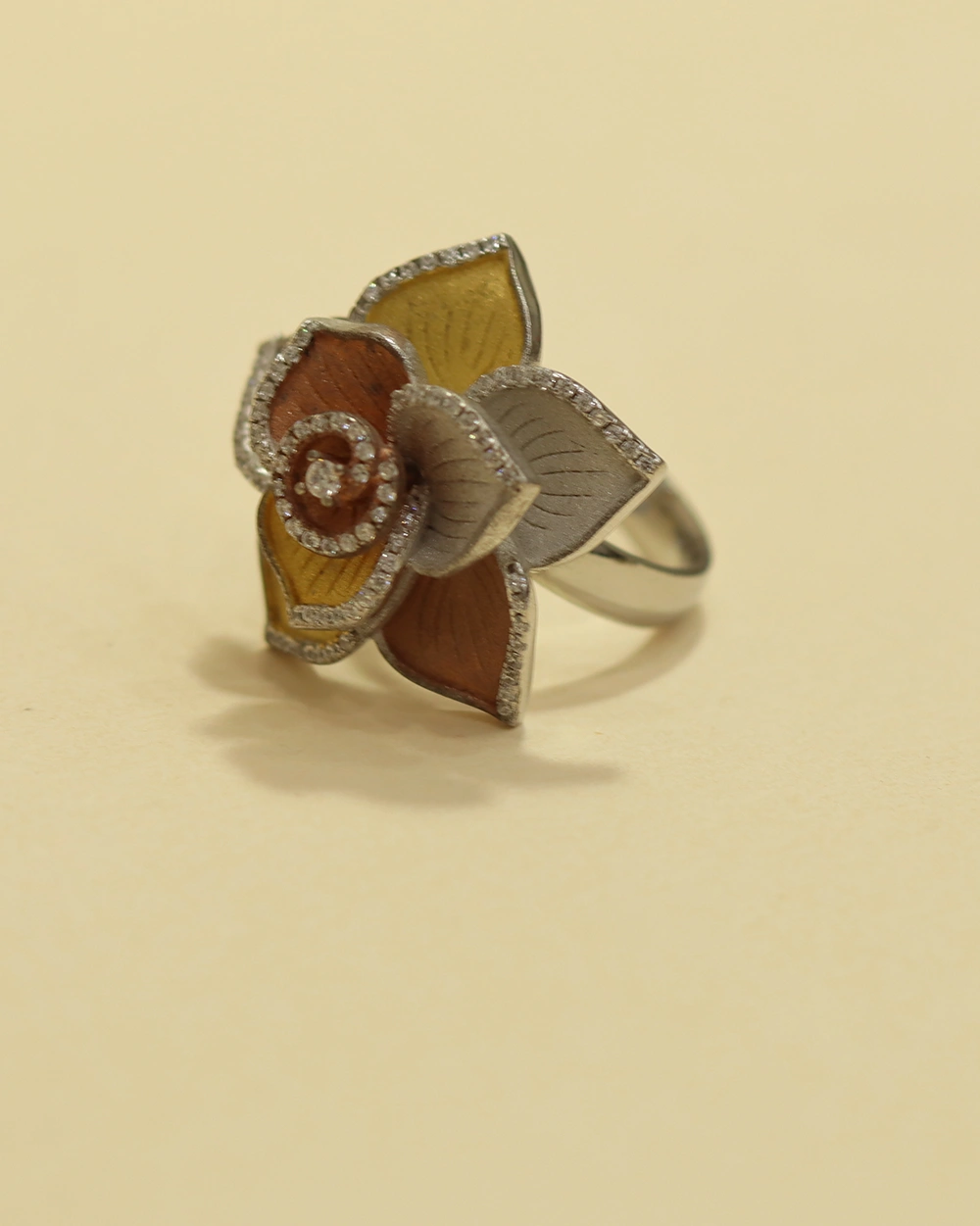 Sterling Silver Multicolor Flower Ring