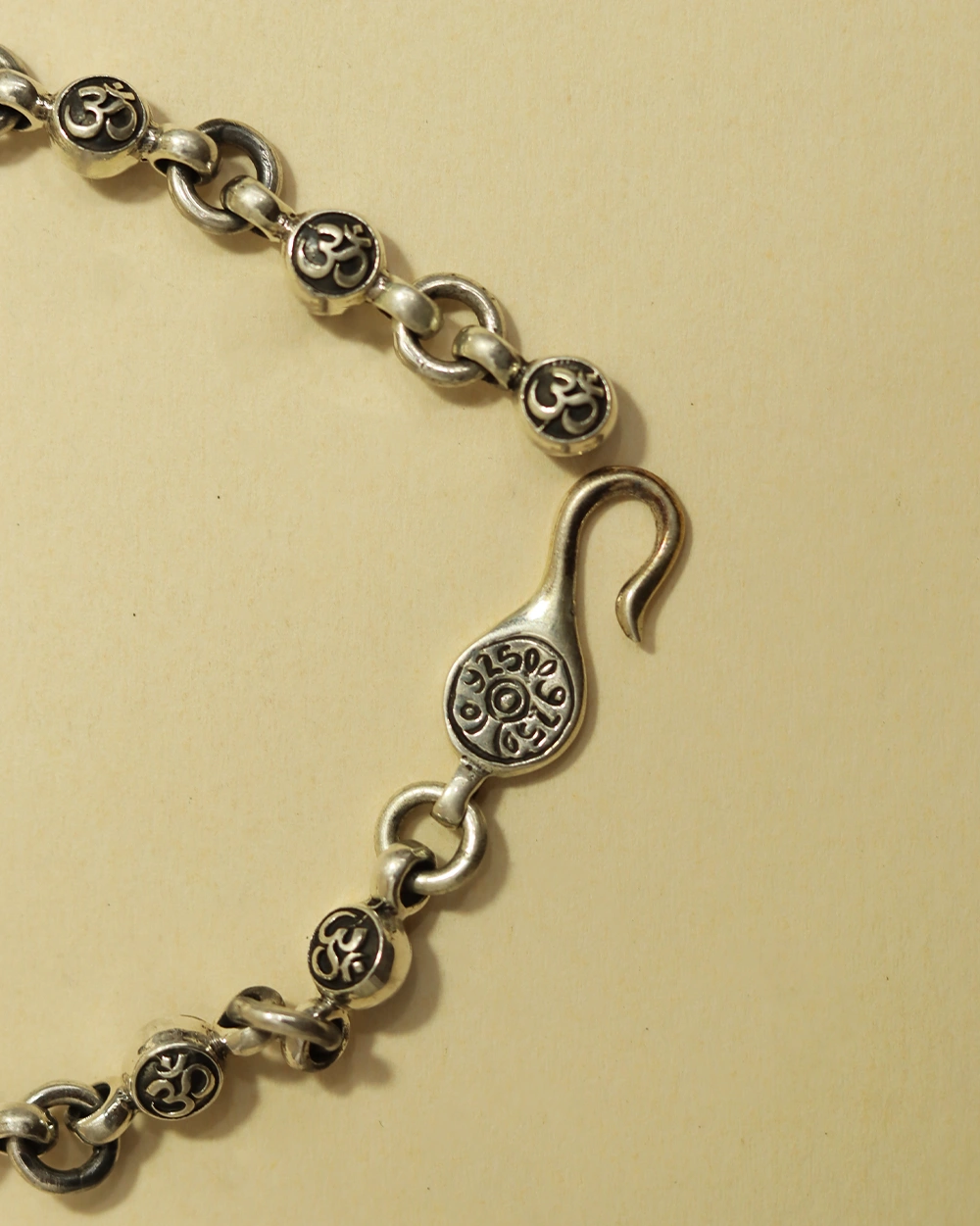 Sterling Silver Om Symbol Bracelet